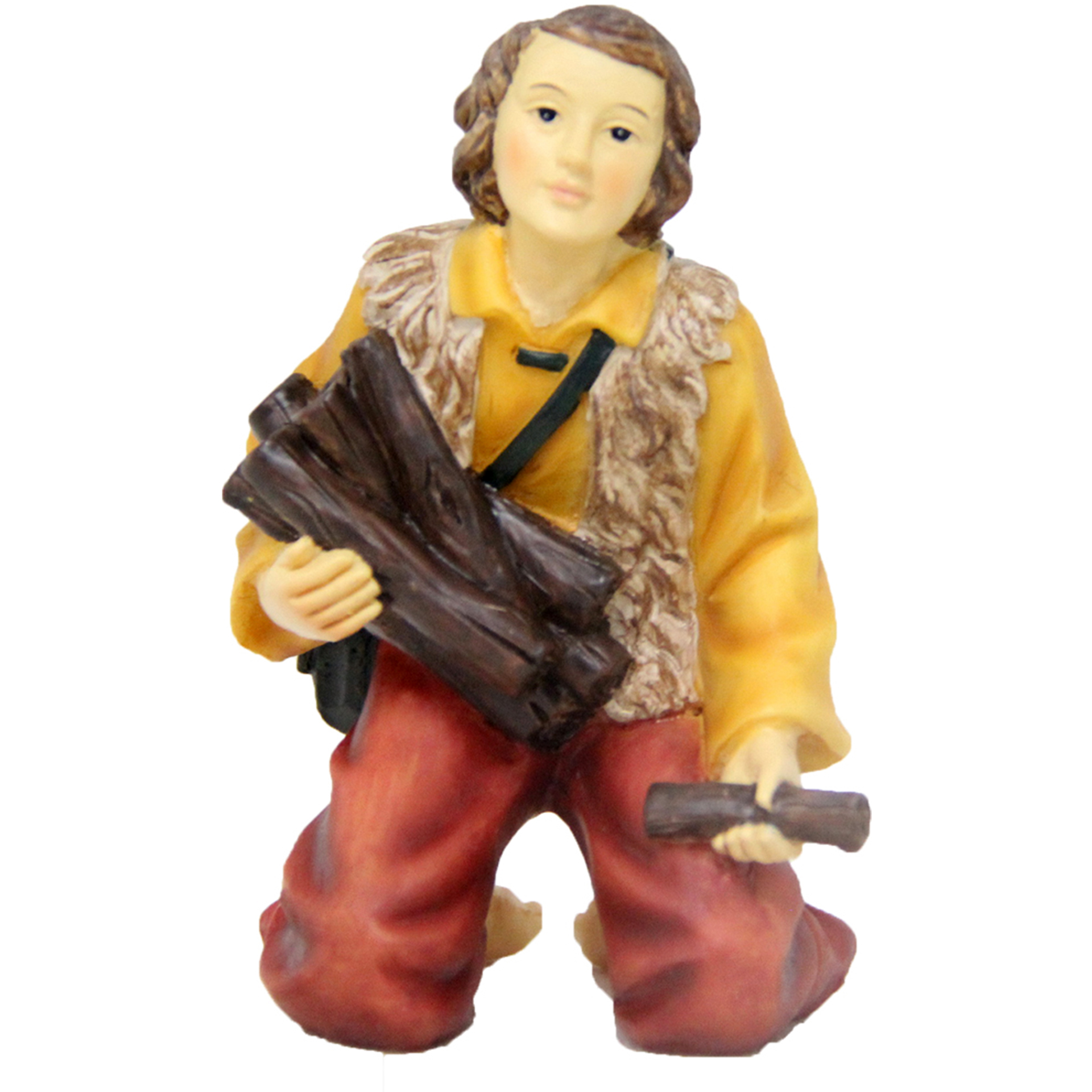 Hirte kniend mit Holz Zusatzfigur Krippe Hirte kniend mit Holz Zusatzfigur Krippe