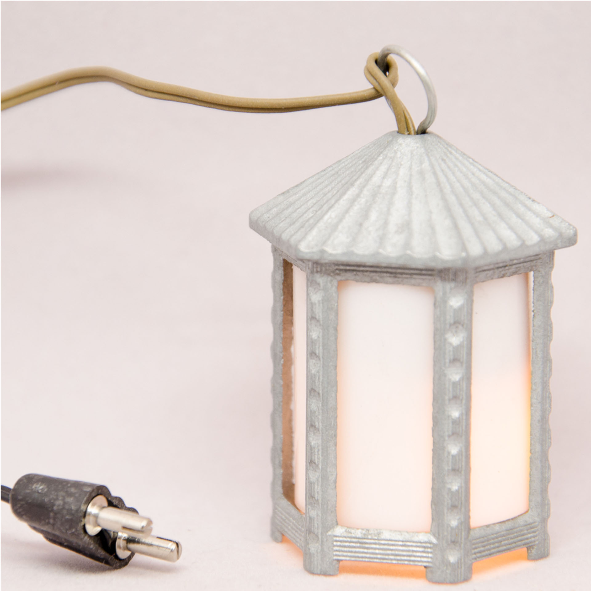 Laterne Metall sechseckig 3,5V, weiß Lampe, Laterne