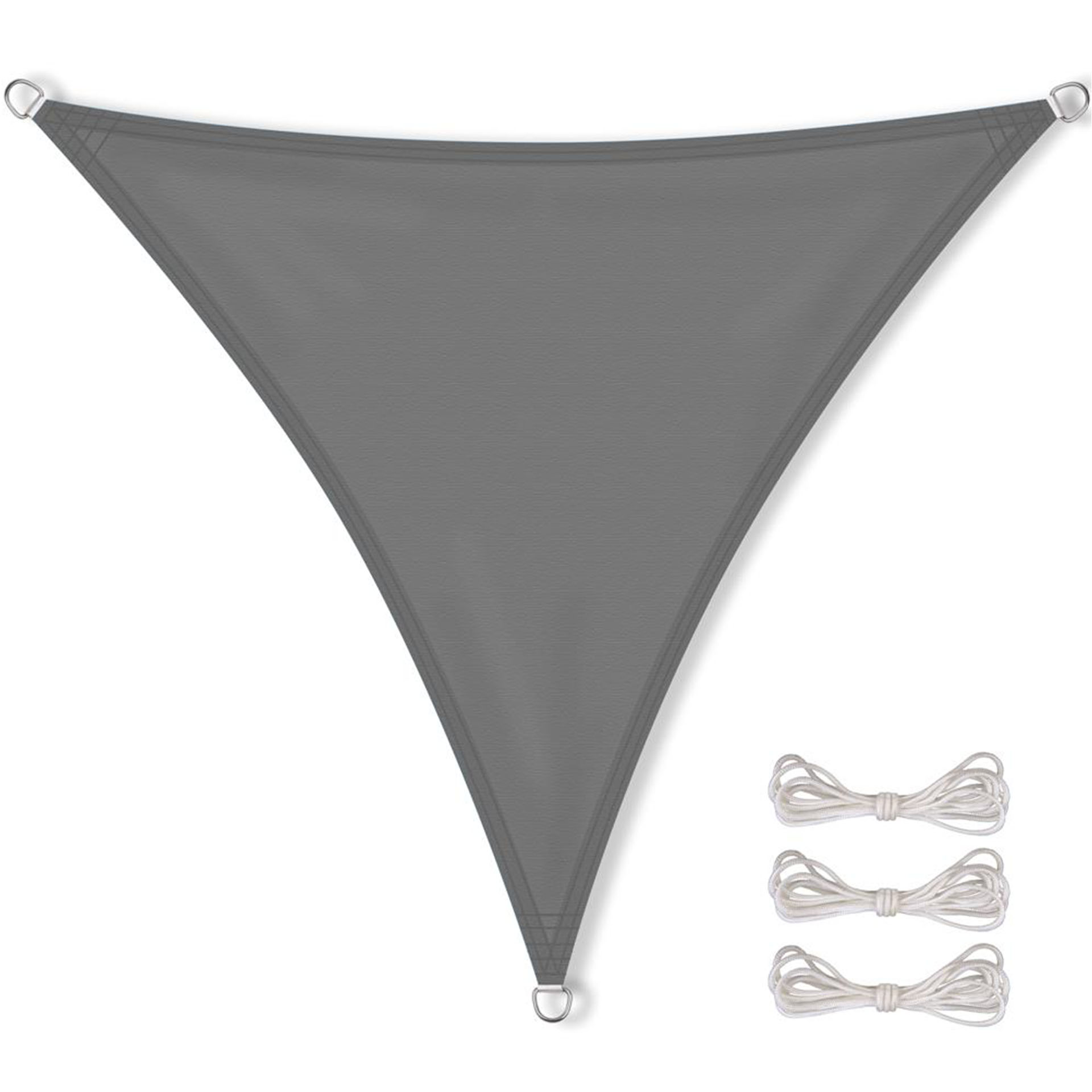 Sonnensegel Dreieck PES UPF anthrazit taupe gespanntes Dreieck Sonnensegel in sandbeige, Sonnenschutz