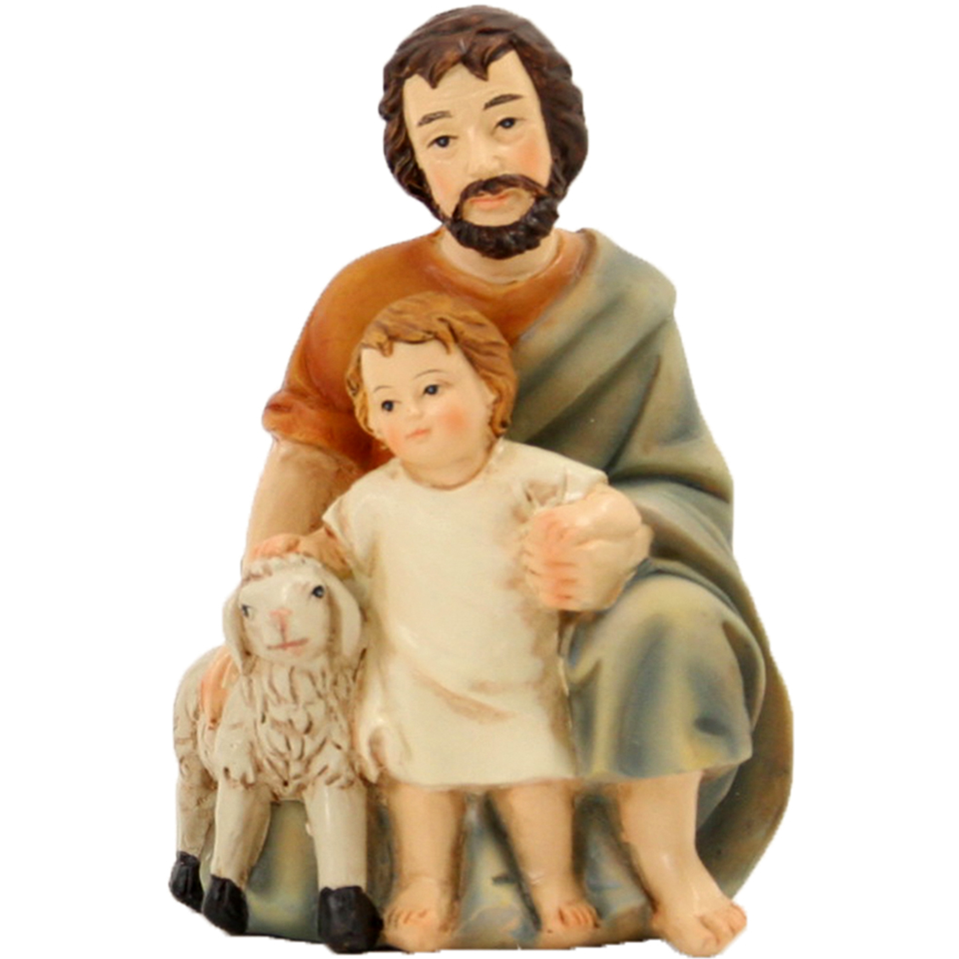 Hirte mit Schaf und Kind Krippe Zusatzfigur