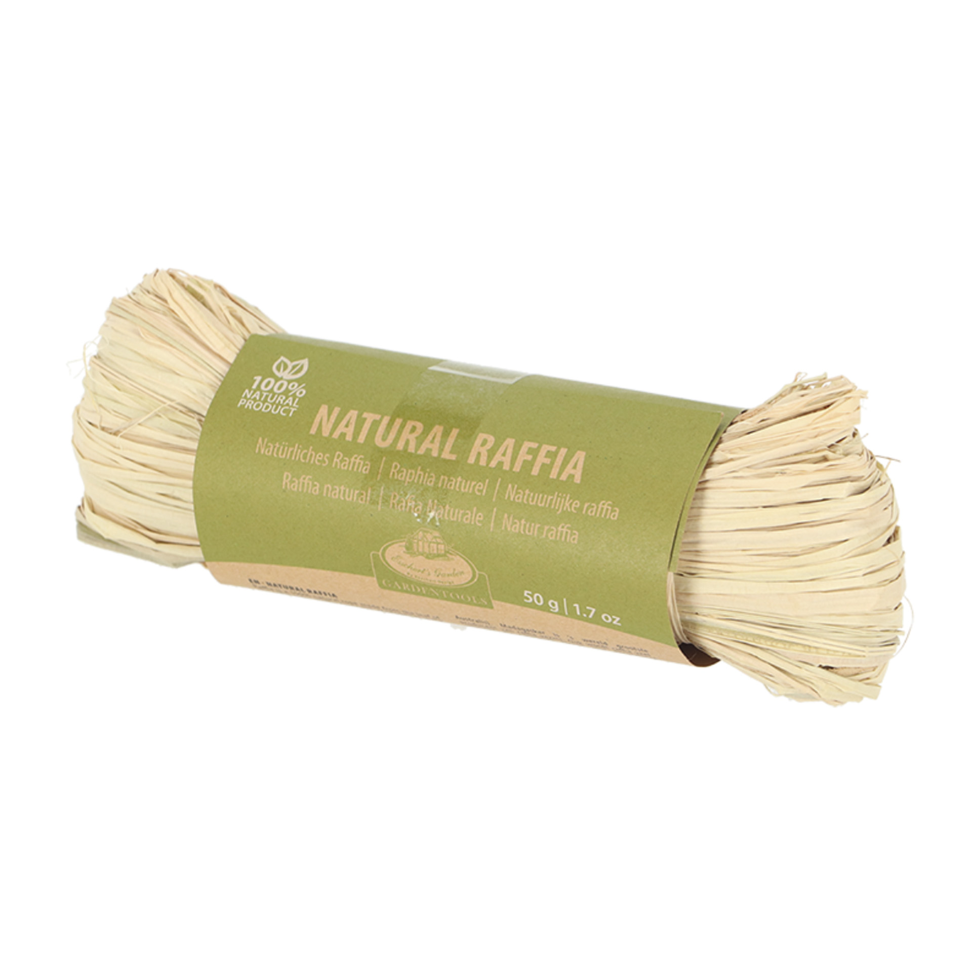 Raffiabast 50g gewickelter Raffiabast mit Papierbanderole