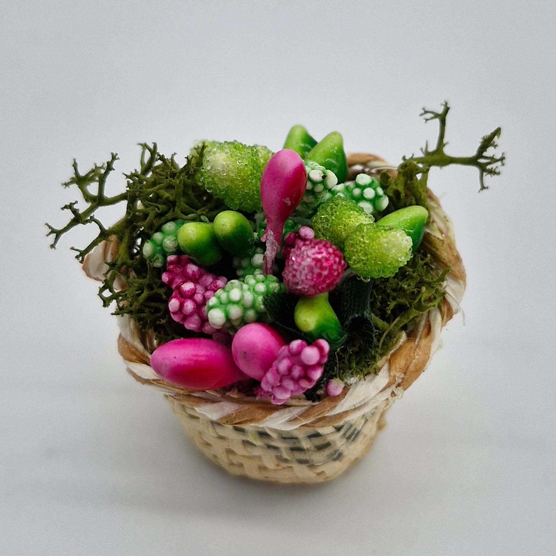 Korb mit Blumen 3cm Blume, Blumen-Arrangement, Pflanze, Blumenstrauß, Korb