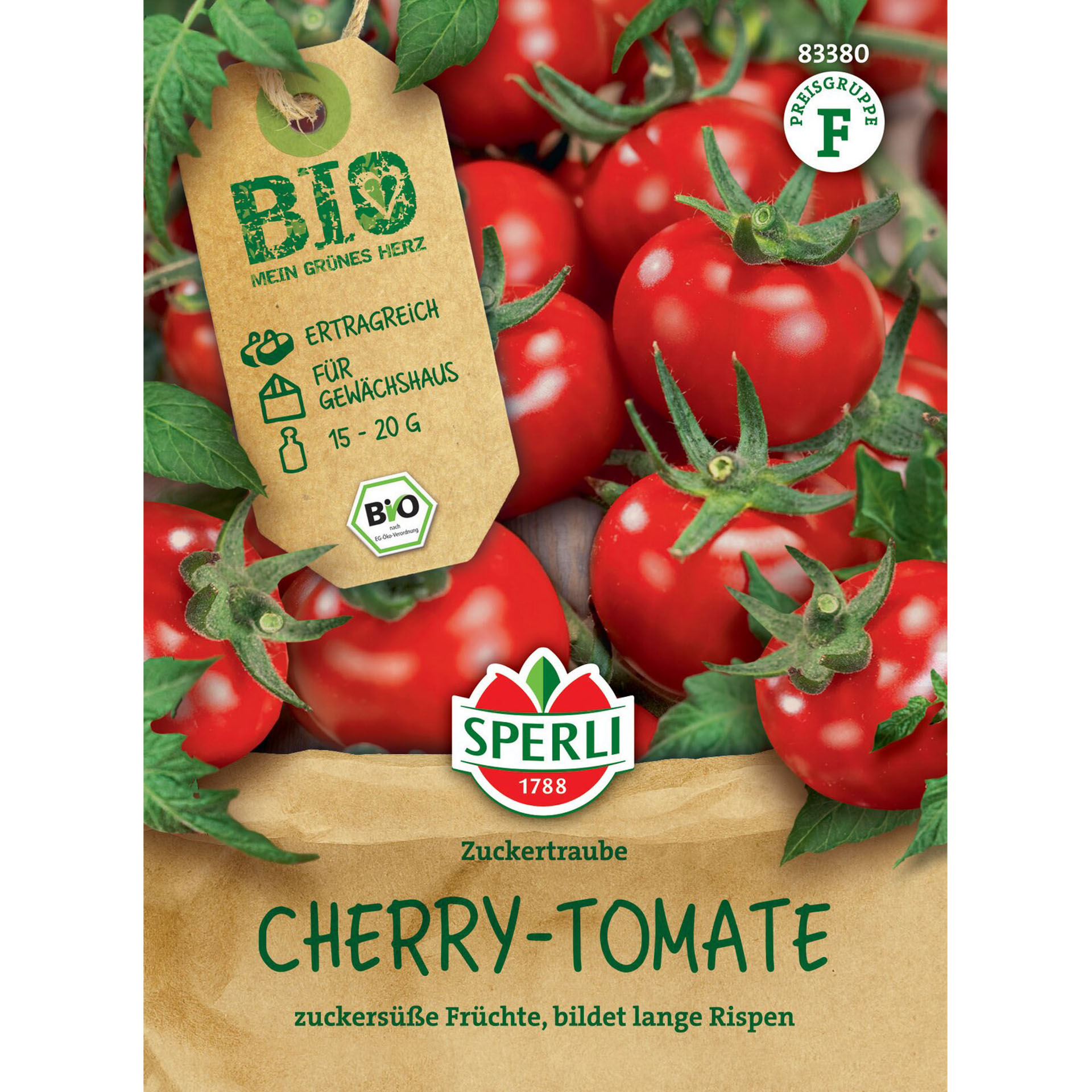 BIO Cherry-Tomate 'Zuckertraube', Gemüsesamen Essen, Produzieren, Pflanze, Tomate, Gemüse