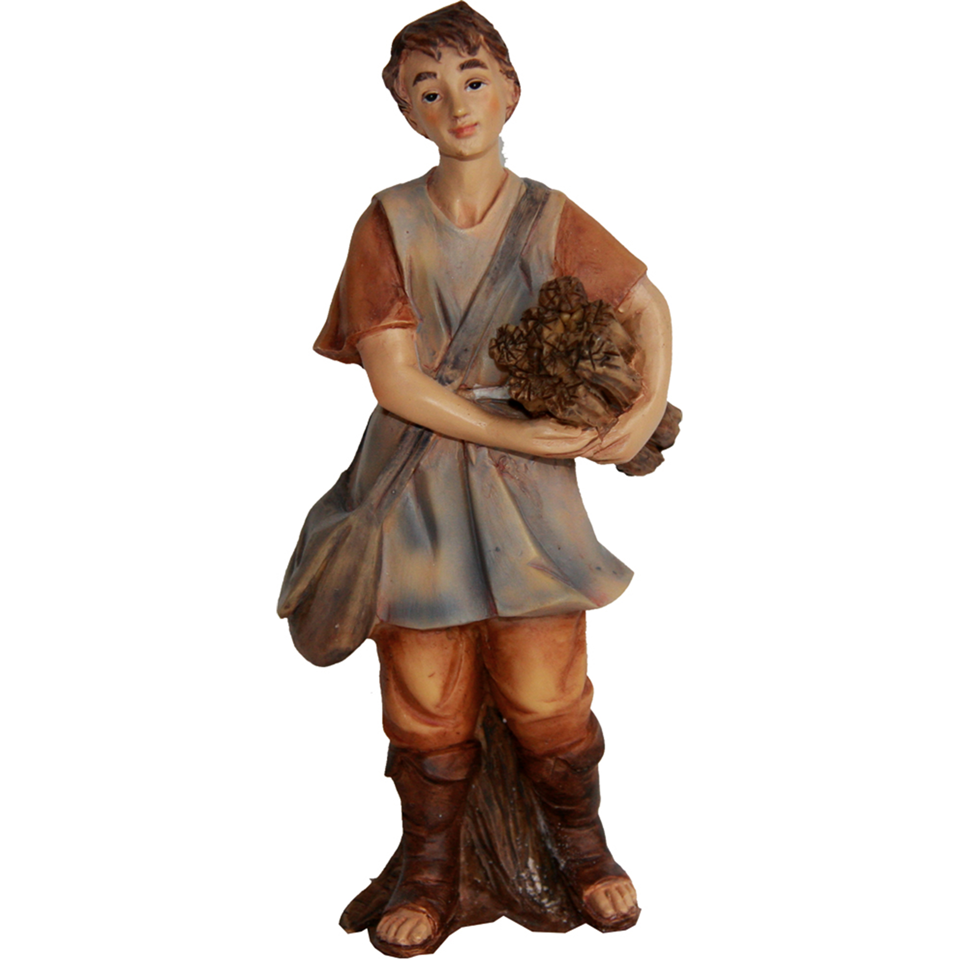 Krippenfigur Junge mit Holz Zusatzfigur