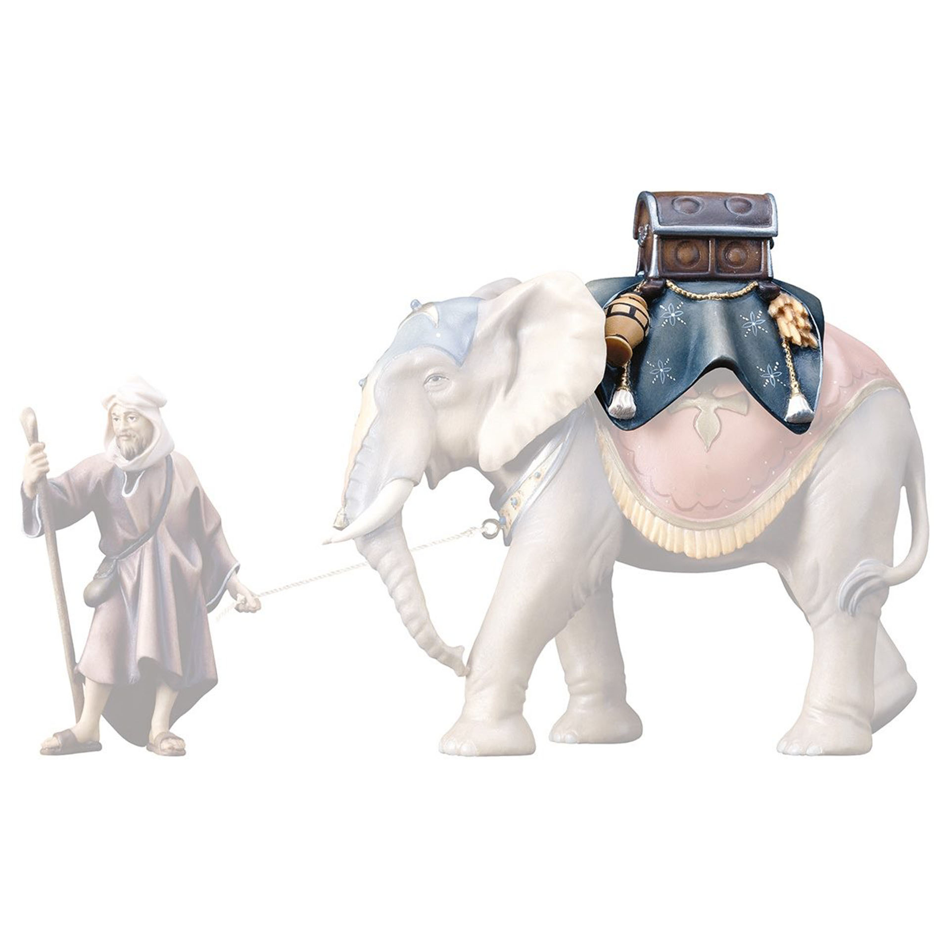 Gepäcksattel für Elefant stehend Ulrich Krippe col., für 10cm Figuren