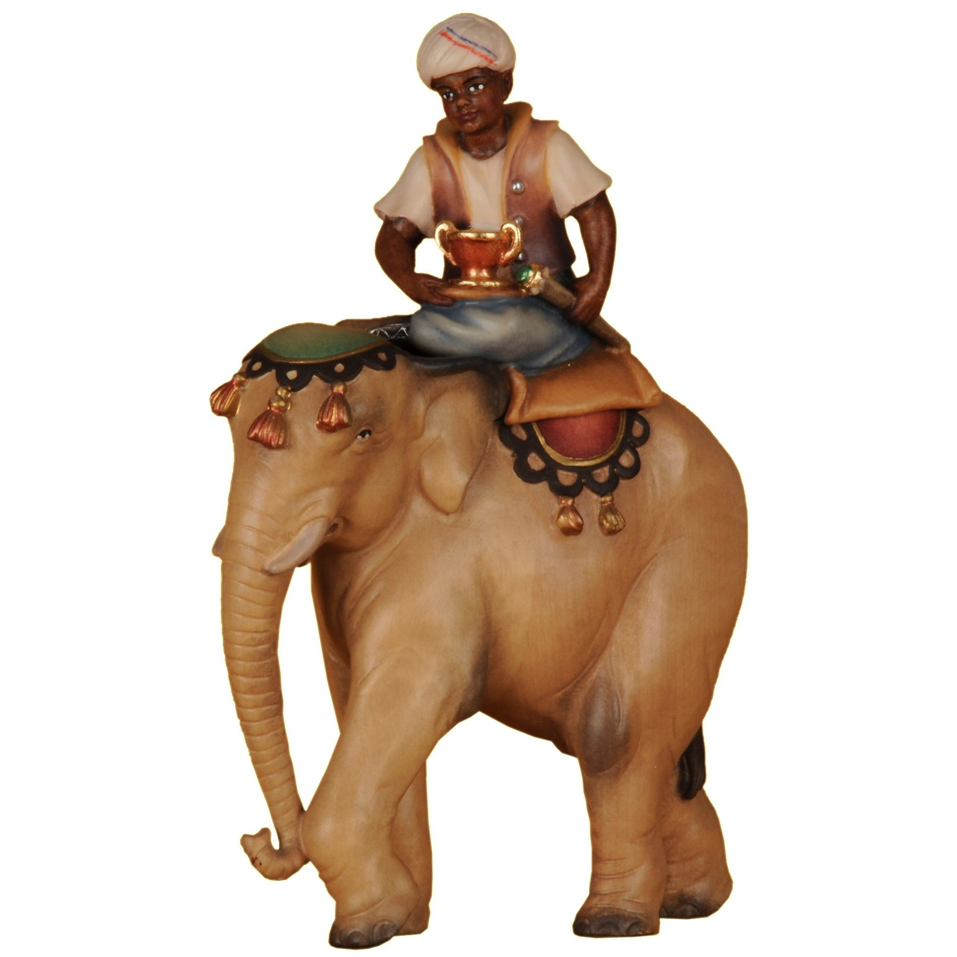 Elefant mit Reiter Krippenfigur Zusatzfigur