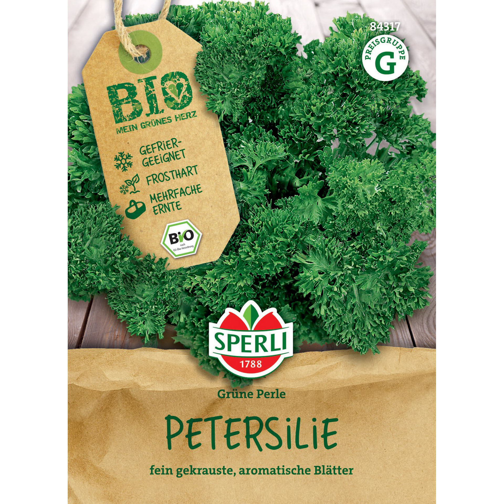 BIO Petersilie kraus 'Grüne Perle', Kräutersamen Kräuter, Pflanze, Kräuterig, Petersilie