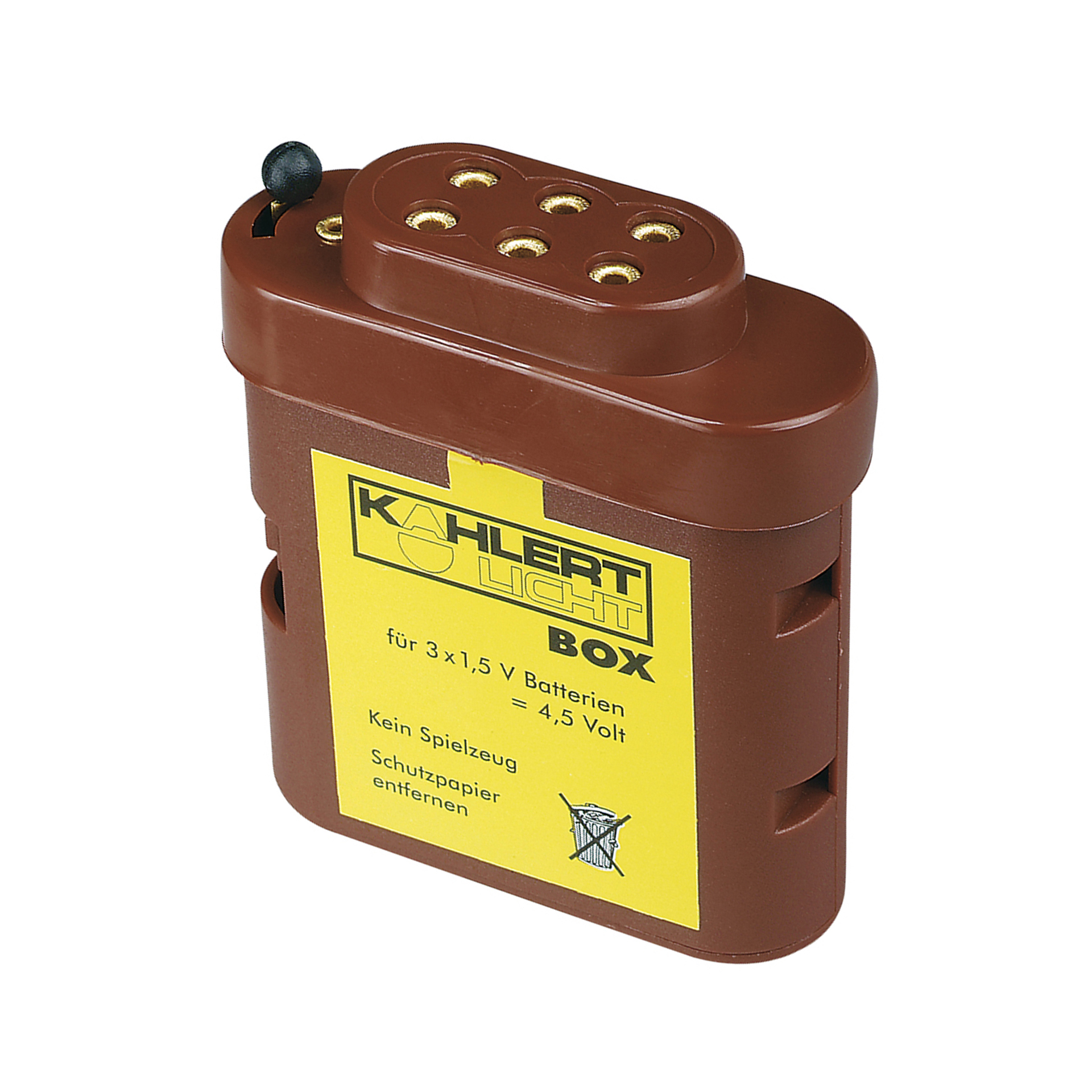 Batteriebox mit Kappe braune Box für eine Batterie mit passender Kappe mit Steckplätzen