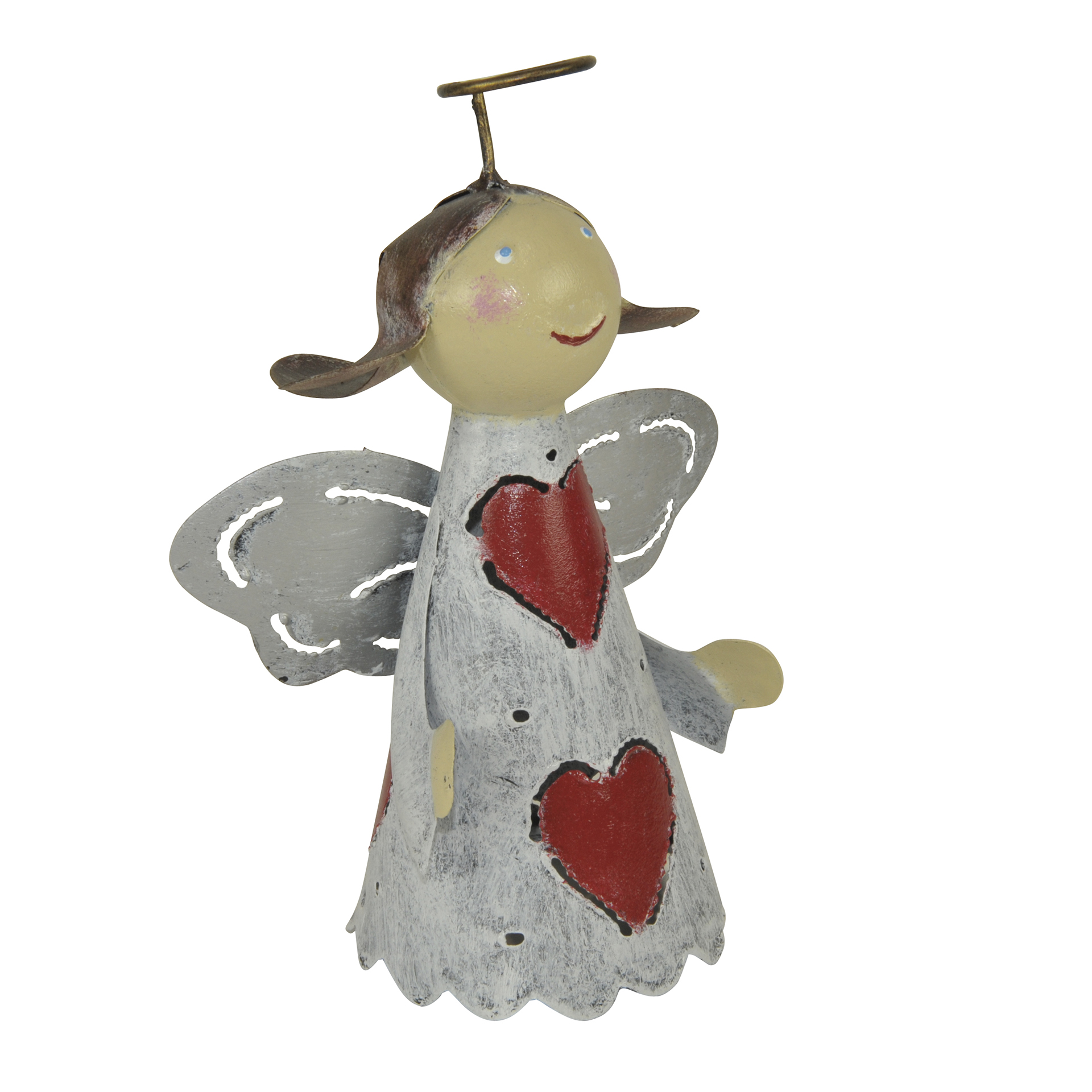 Metallfigur - Angela mit Schein und Herz Metallfigur - Angela mit Schein und Herz