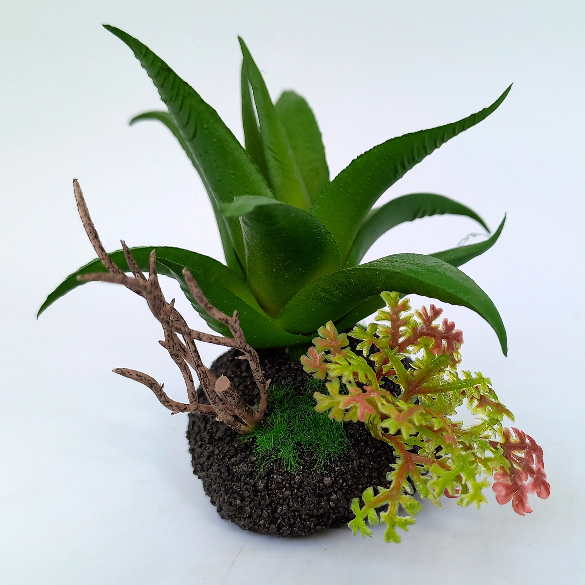 Kunstpflanze Mini-Sukkulente 9cm Krippenbotanik Wohnraumdekoration