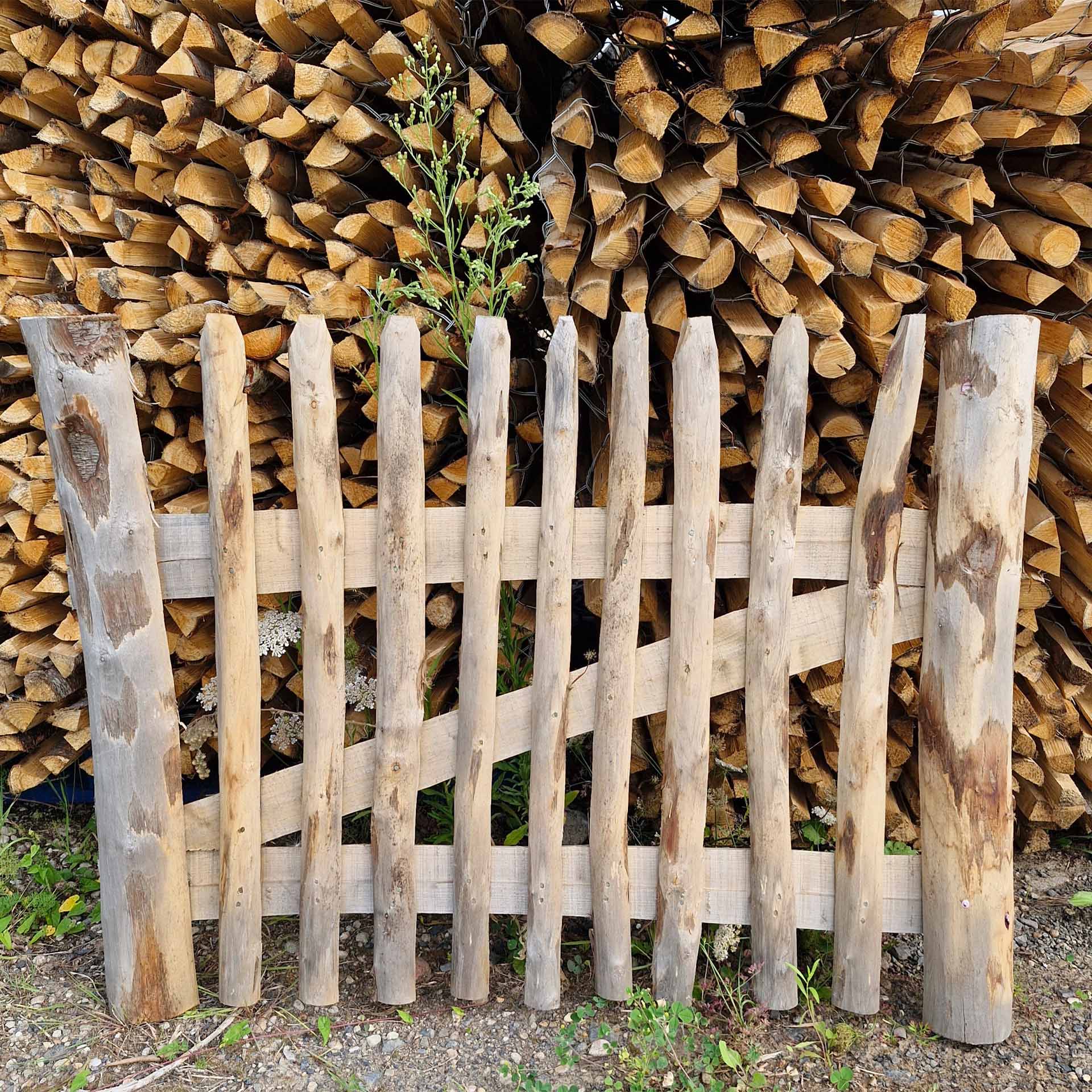 Tor Edelkastanienholz Höhe 75cm Halbrundpfosten FSC 100%