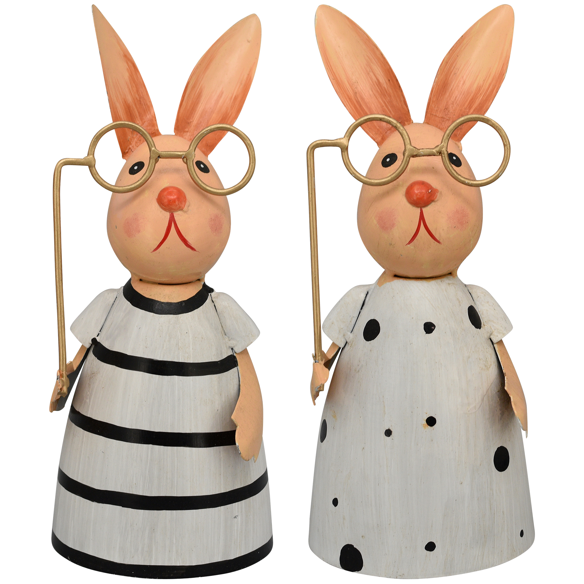 Zaunhocker Hase weiß/schwarz mit Brille Zaunhocker Hase weiß/schwarz mit Brille Pfostenhocker Staketenzaun Gartenzaun Gartendeko
