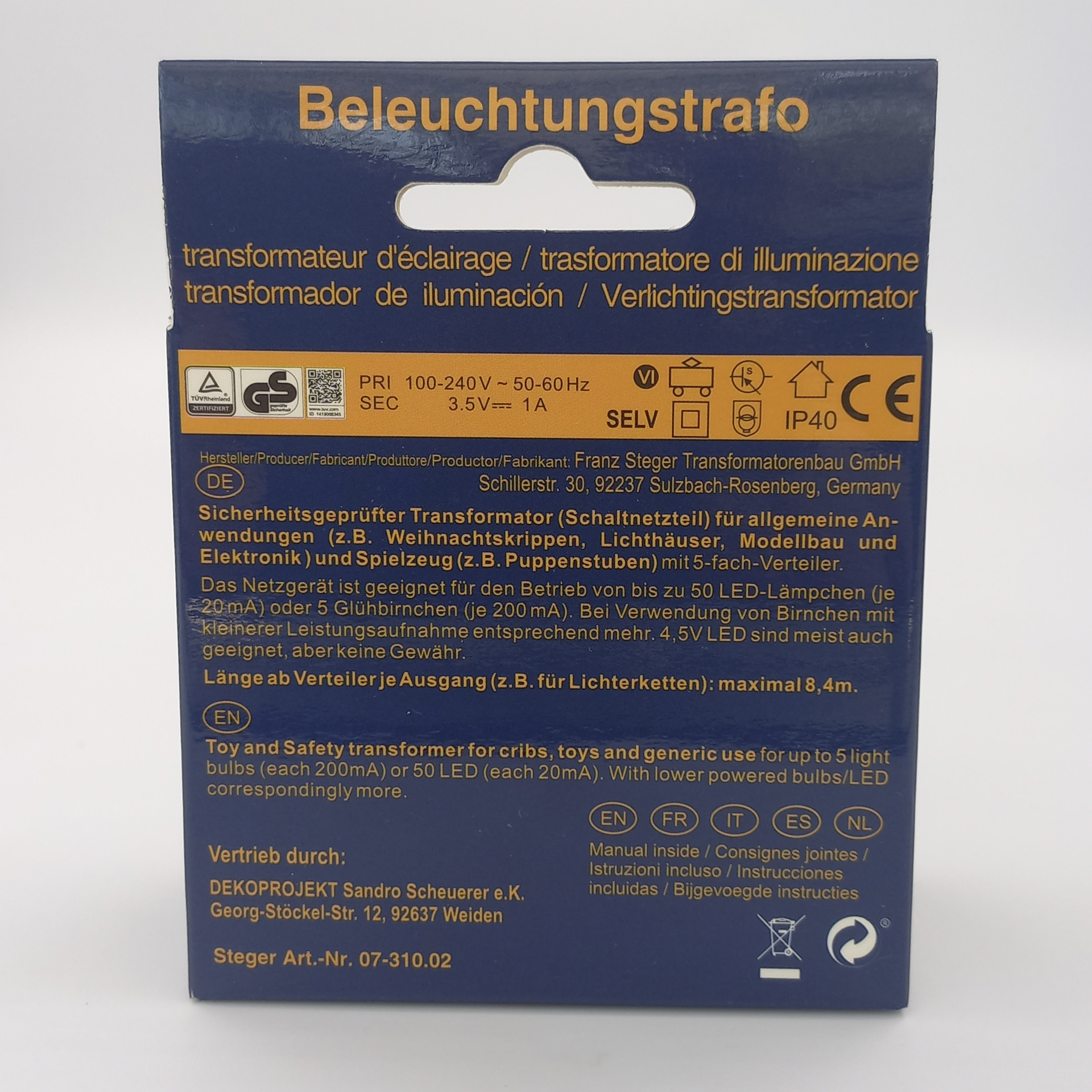 Beleuchtungs Trafo-3 Beleuchtungs Trafo LED-fähig, 5-fach zur Krippenbeleuchtung
