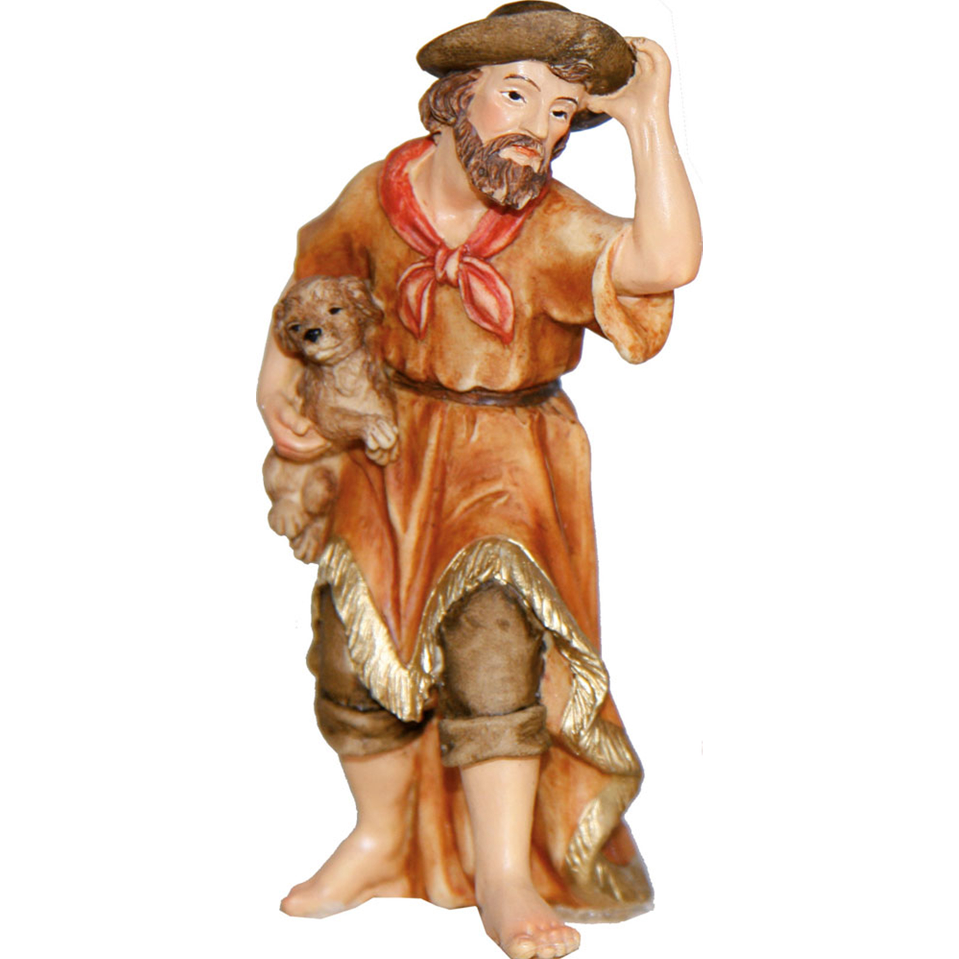 Wanderer mit Hund Krippenfigur