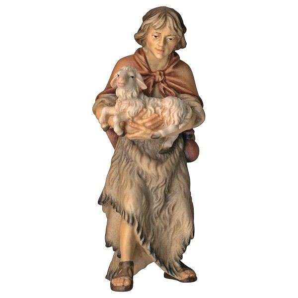 Krippenfigur Hirte mit Lamm auf Arm Ulrich Krippe color