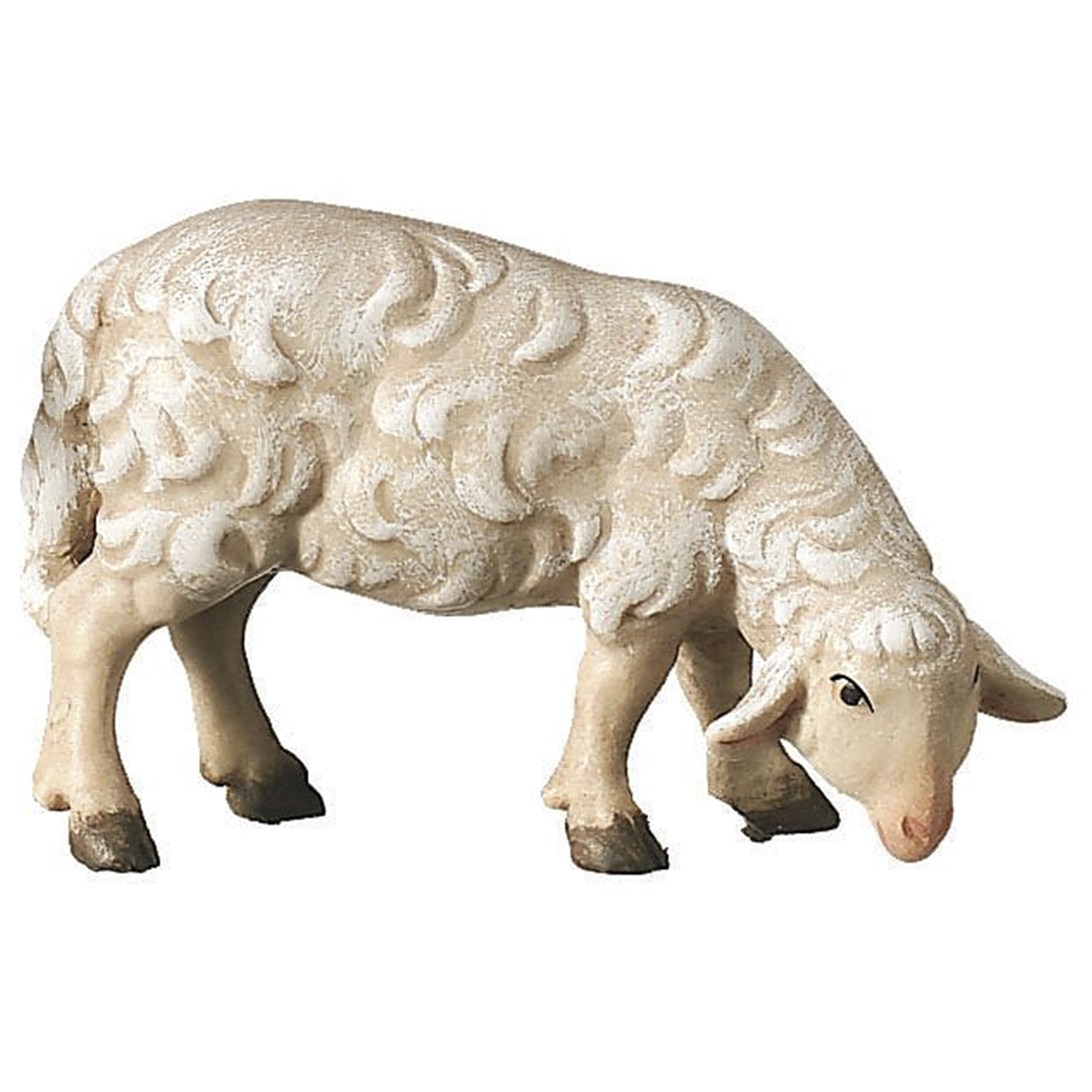 Schaf grasend Bethlehem Krippe color Holzfigur Schaf grasend