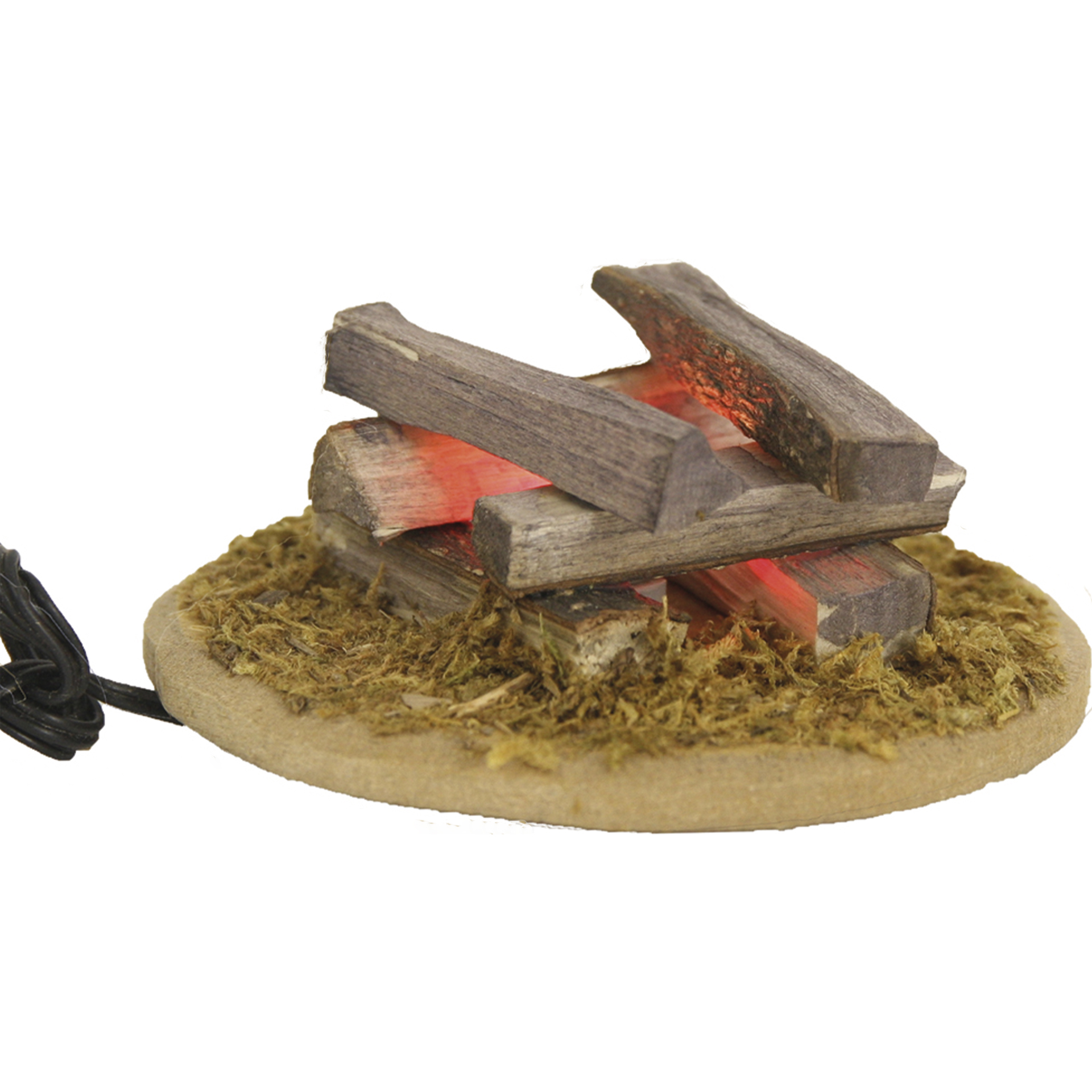 Feuerstelle beleuchtete Feuerstelle aus Holzscheiten