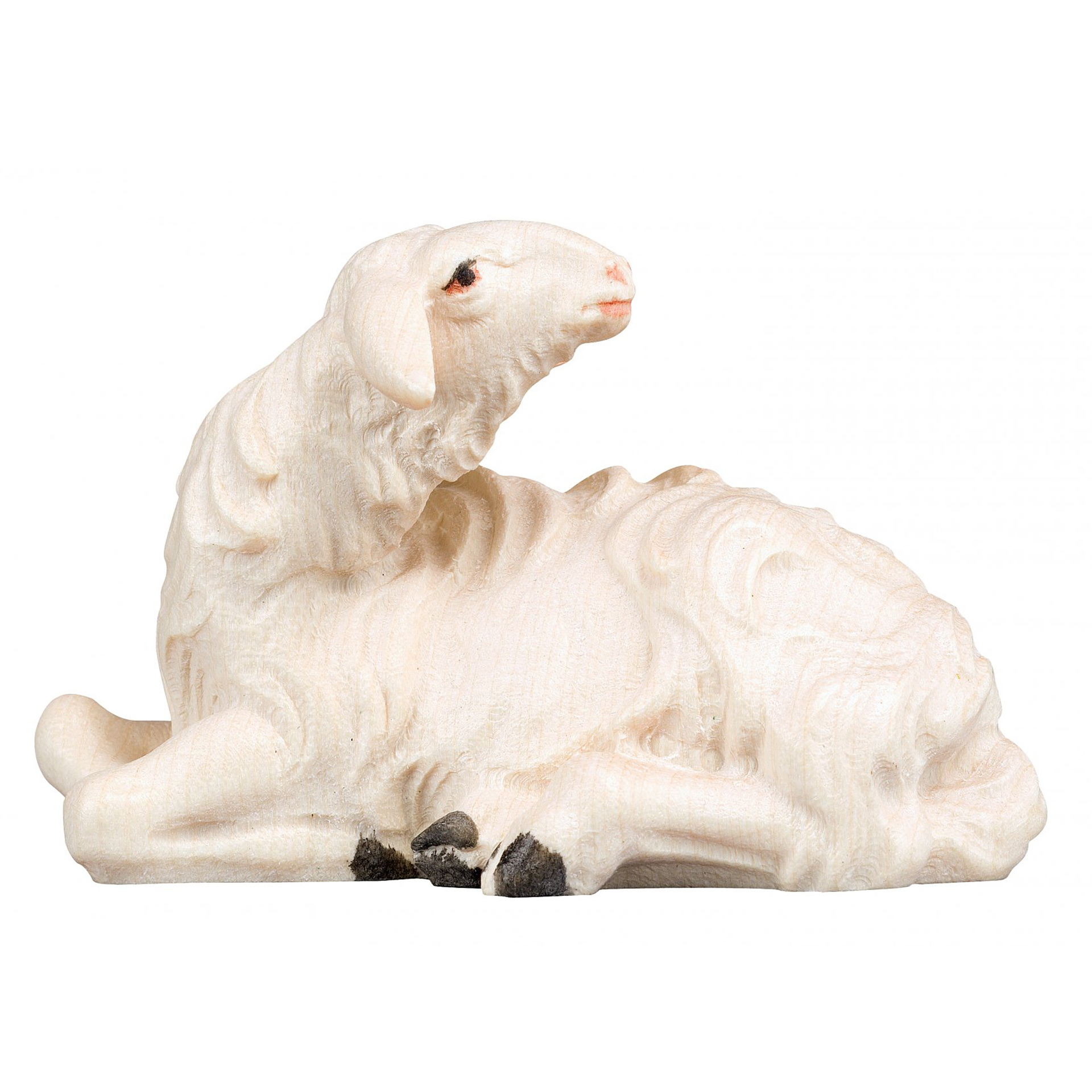 Schaf liegend zurückschauend Bethlehem Krippe Krippenfigur
