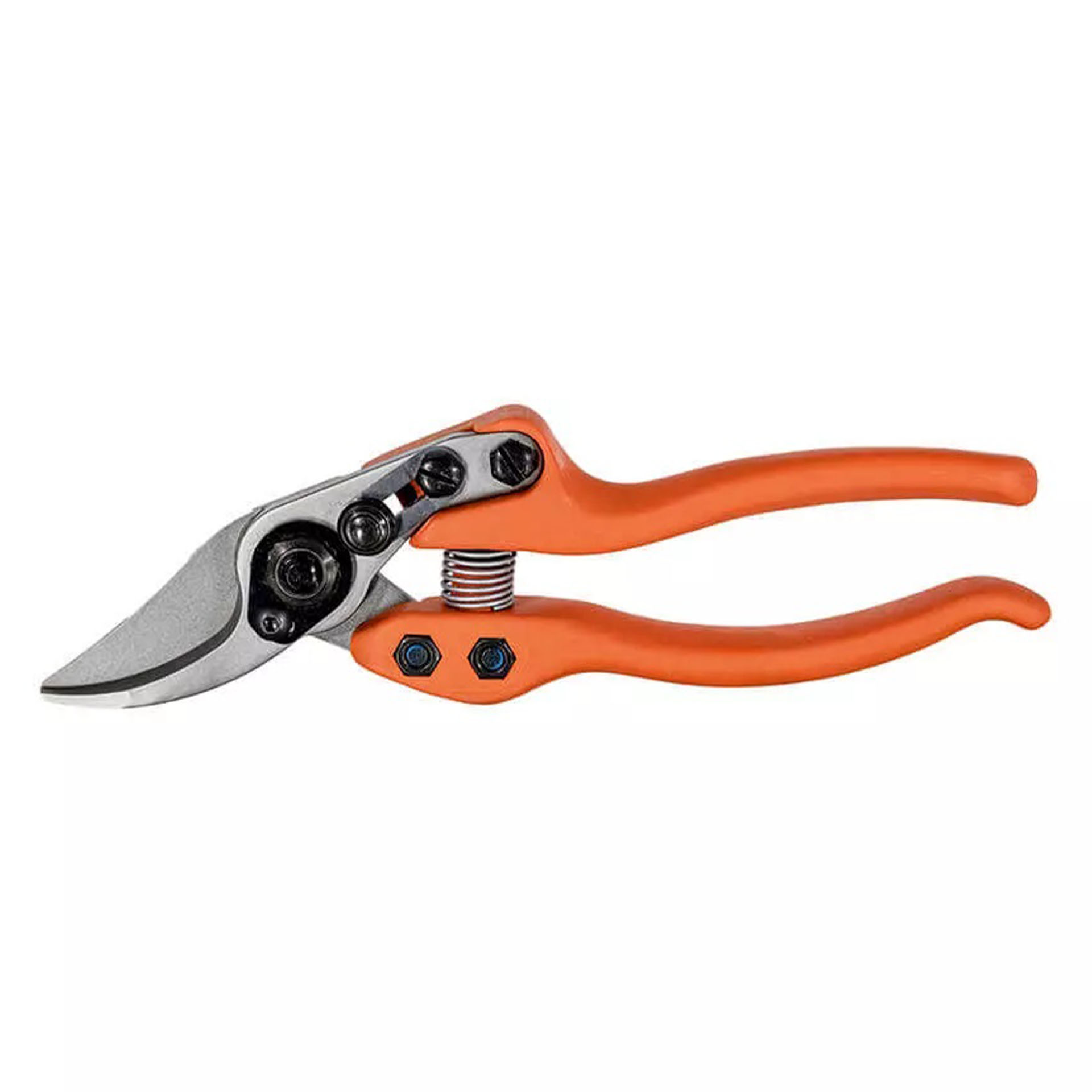 spitze Form der Schneide, geschlossene Klinge, leicht gebogene, orange Handgriffe