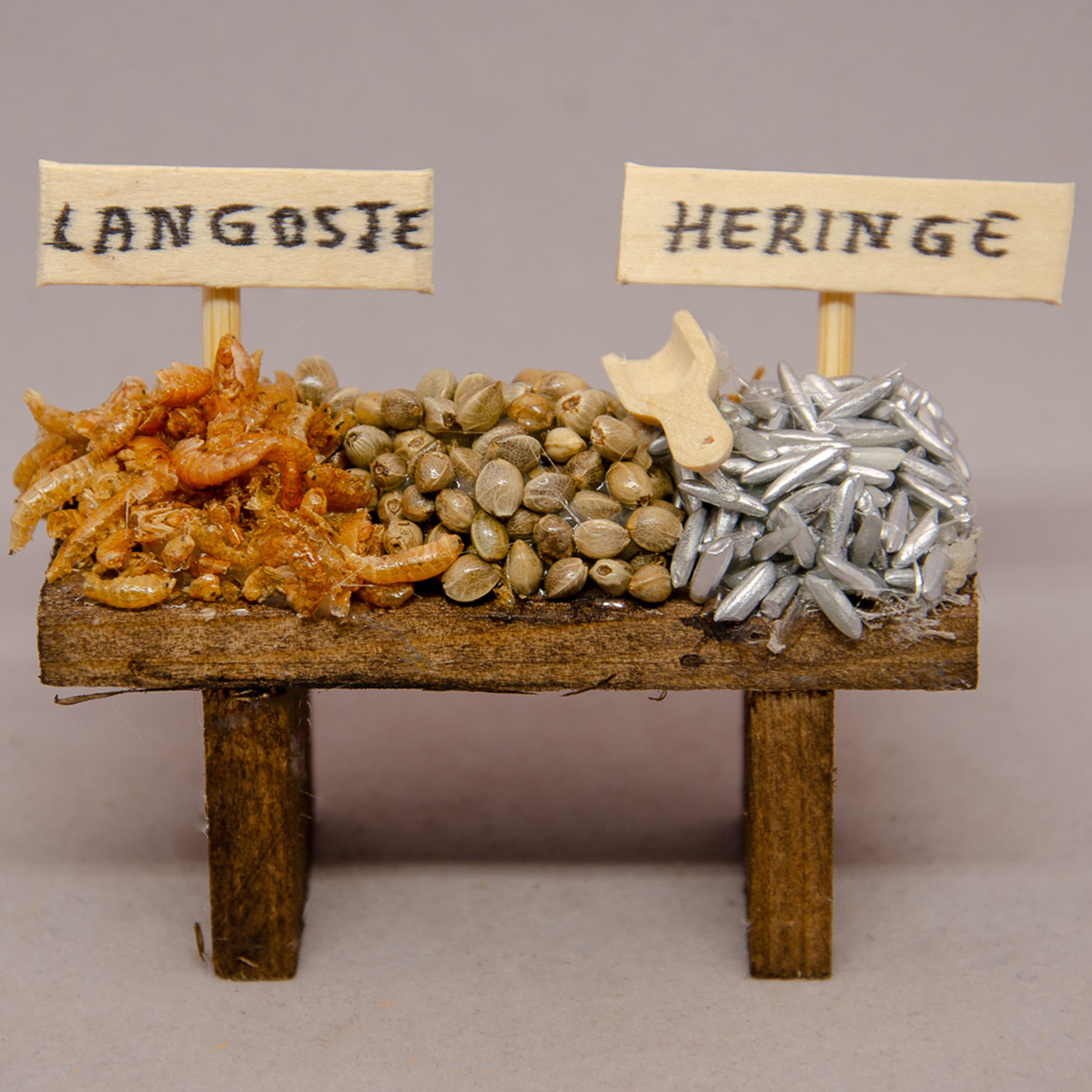 Markttisch mit Meeresfrüchten Holz, Sperrholz
