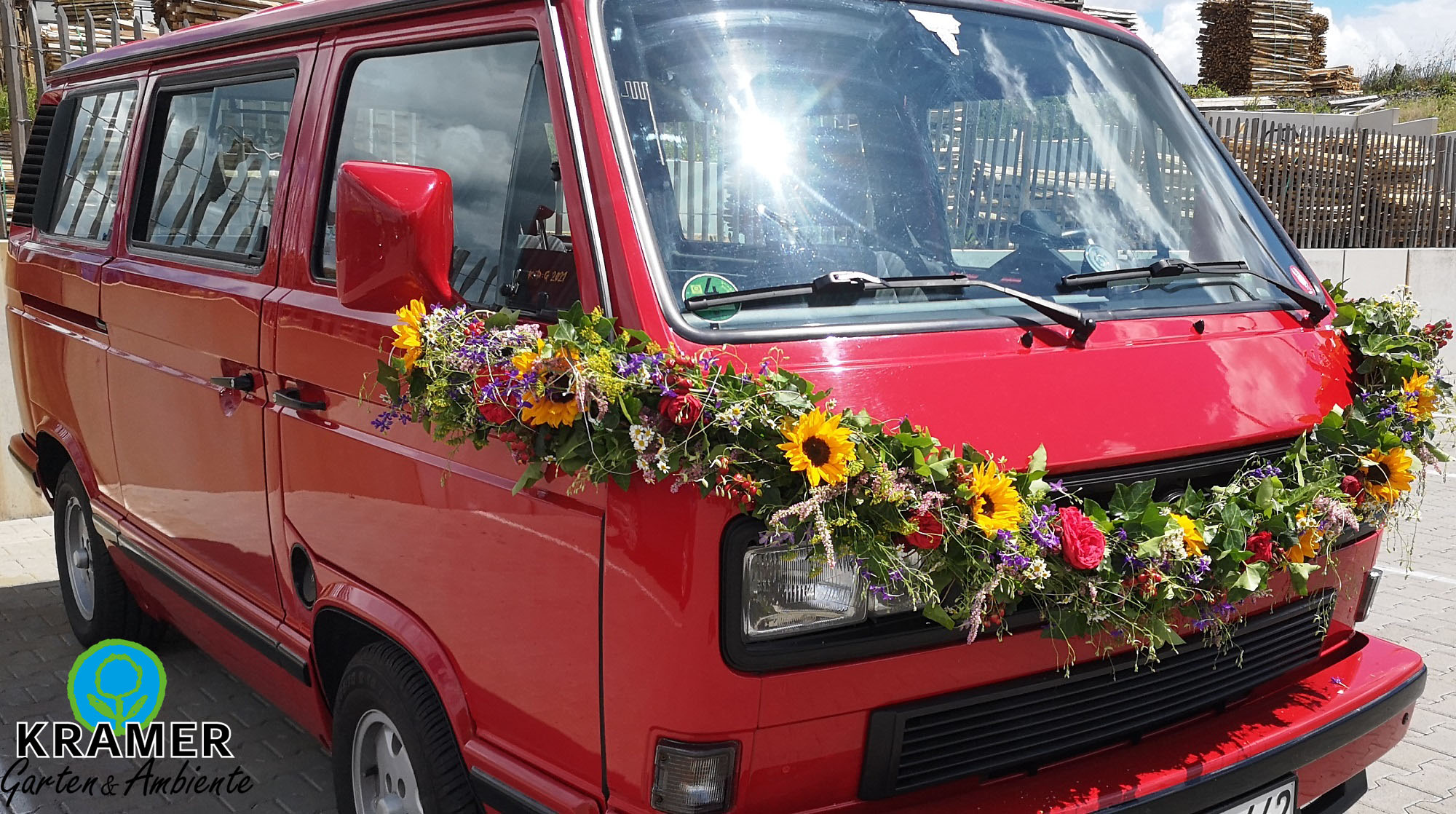 autogesteck-bunt autogesteck mit sonnenblumen schön sommerlich