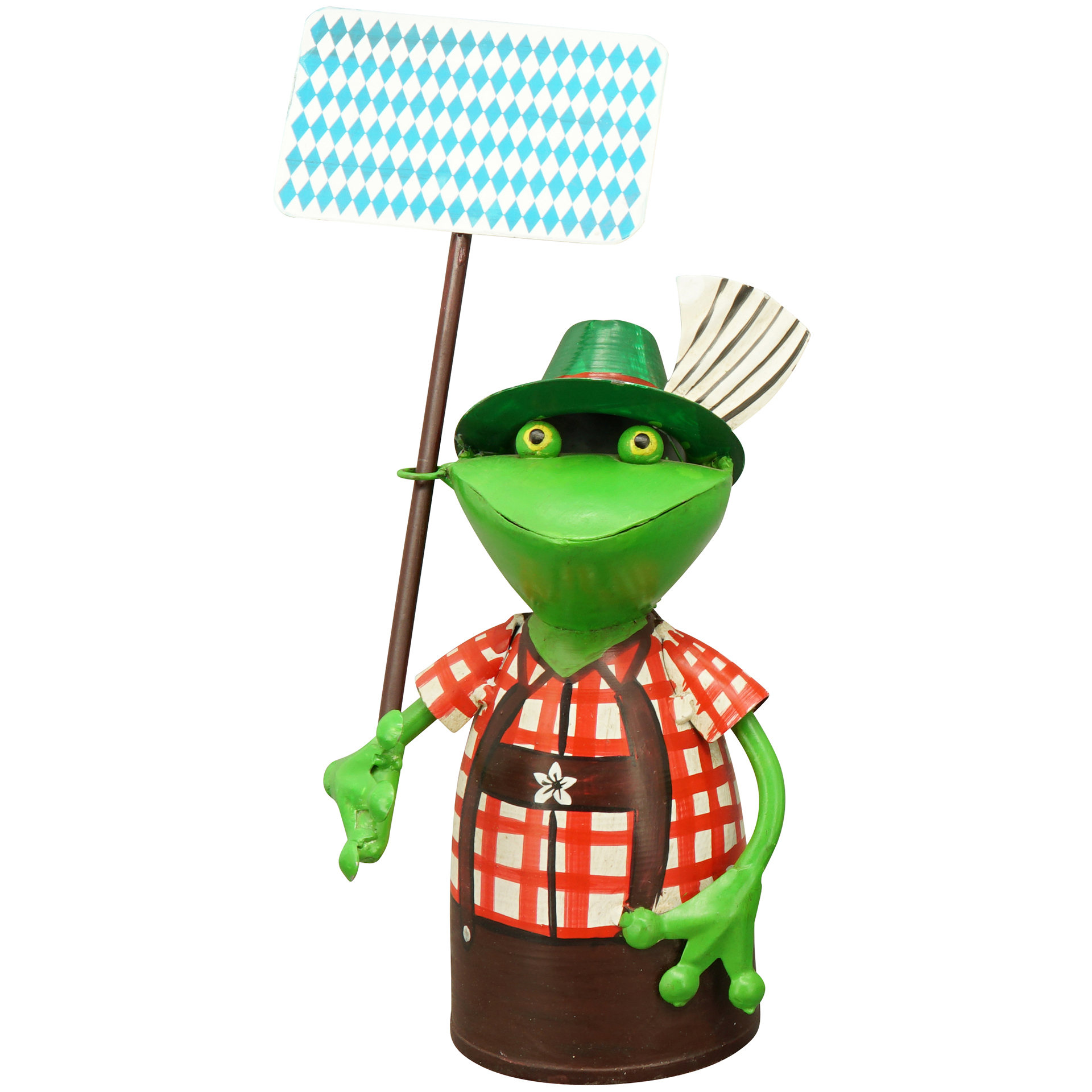 Zaunhocker_Frosch_Sepp_Schild_blau-kariert_95000459