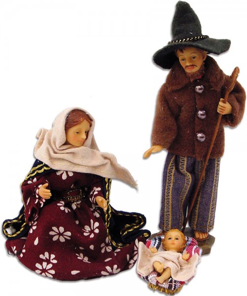 Ankleidefiguren Hlg. Familie alpenländisch 3-tlg., für 10cm Figuren