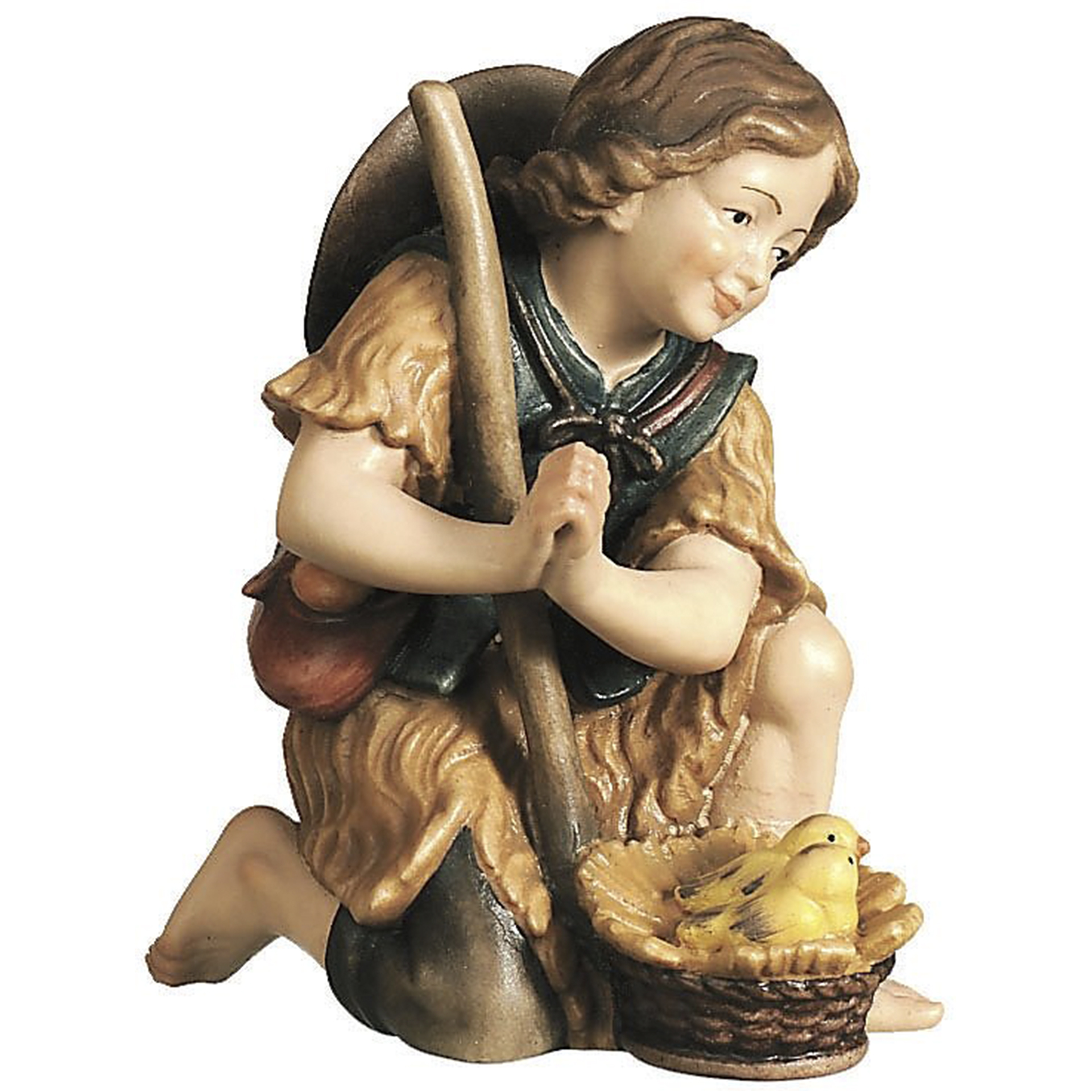 Hirtenkind kniend Bethlehem Krippe color kniendes Hirtenkind coloriert