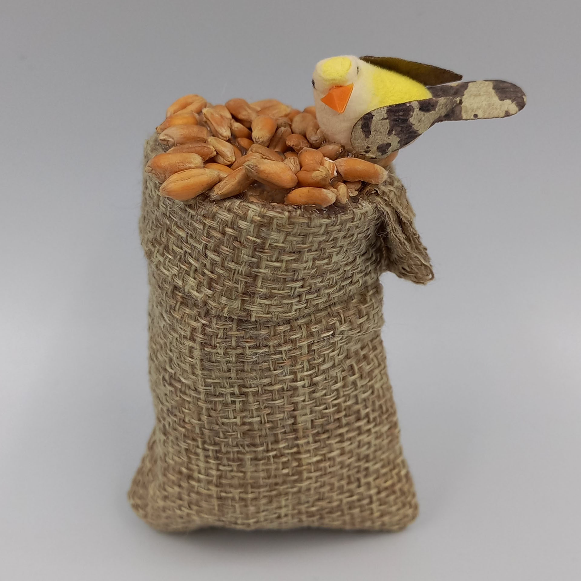 Getreidesack mit Vogel Krippe Wichtel Getreidesack mit Vogel Krippe Wichtel, Tasche, Tier, Vogel, Tasche, Tier, Vogel