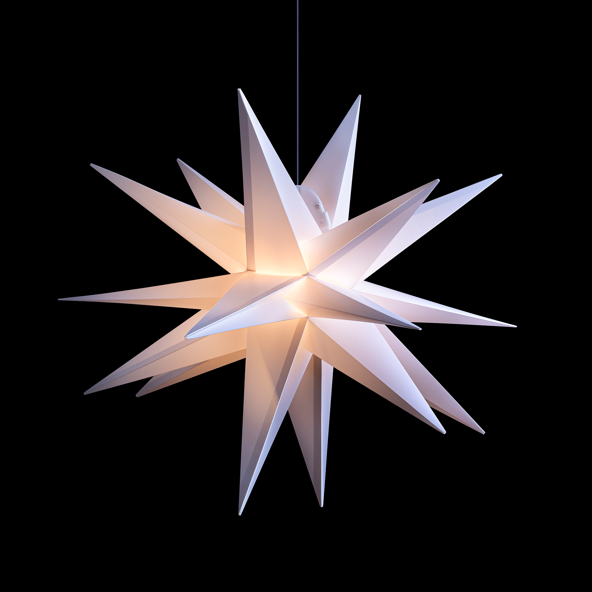 Leuchtstern 65cm Leuchtstern 18 Zacker weiß 65cm Weihnachtsdeko