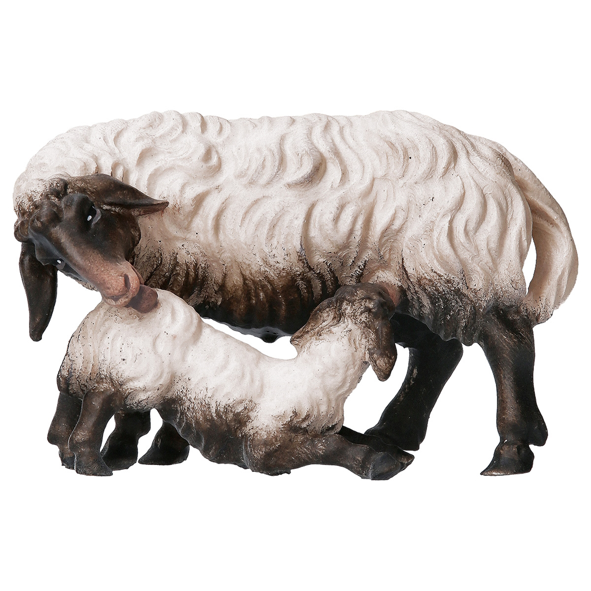 Schaf mit Lamm säugend Ulrich Krippe Krippenfiguren