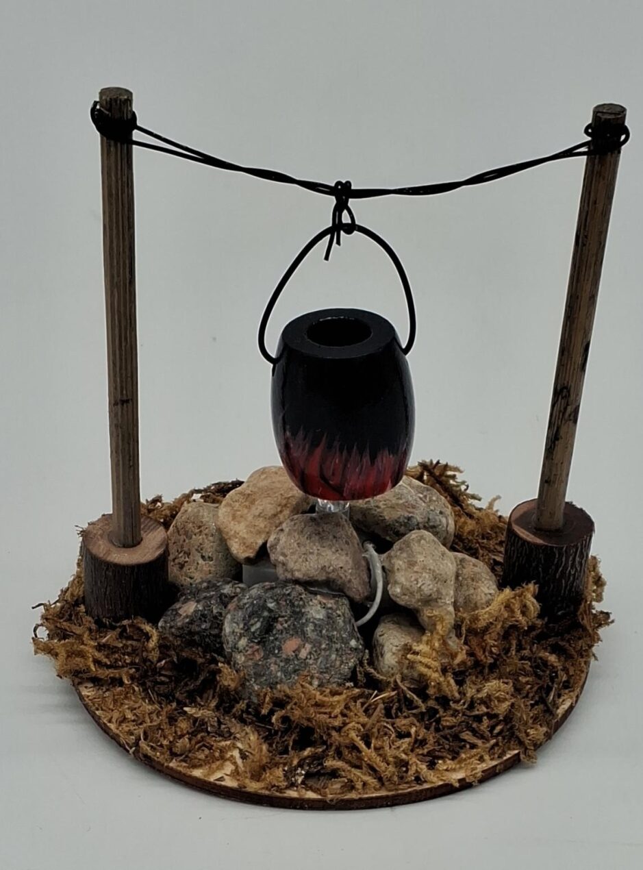 Lagerfeuer mit Kübel, LED mit Batterie