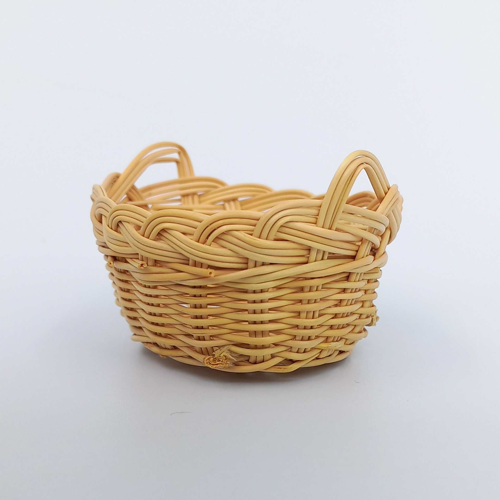 Waschkorb geflochten oval 5,5cm Waschkorb geflochten oval als Krippenzubehör Wichtelzubehör