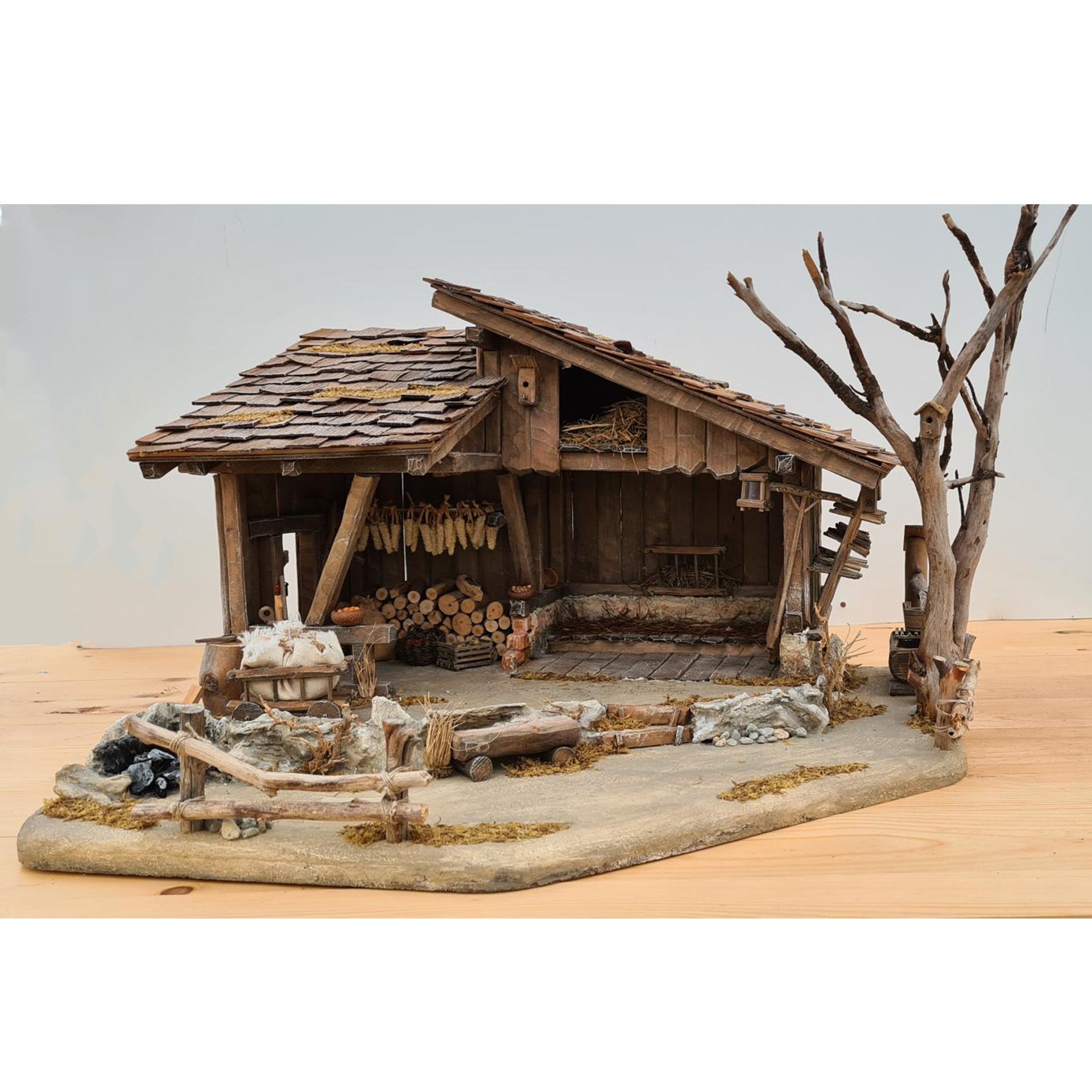 Krippenstall Schwarzwald Weihnachtskrippe für 9-11cm Figuren