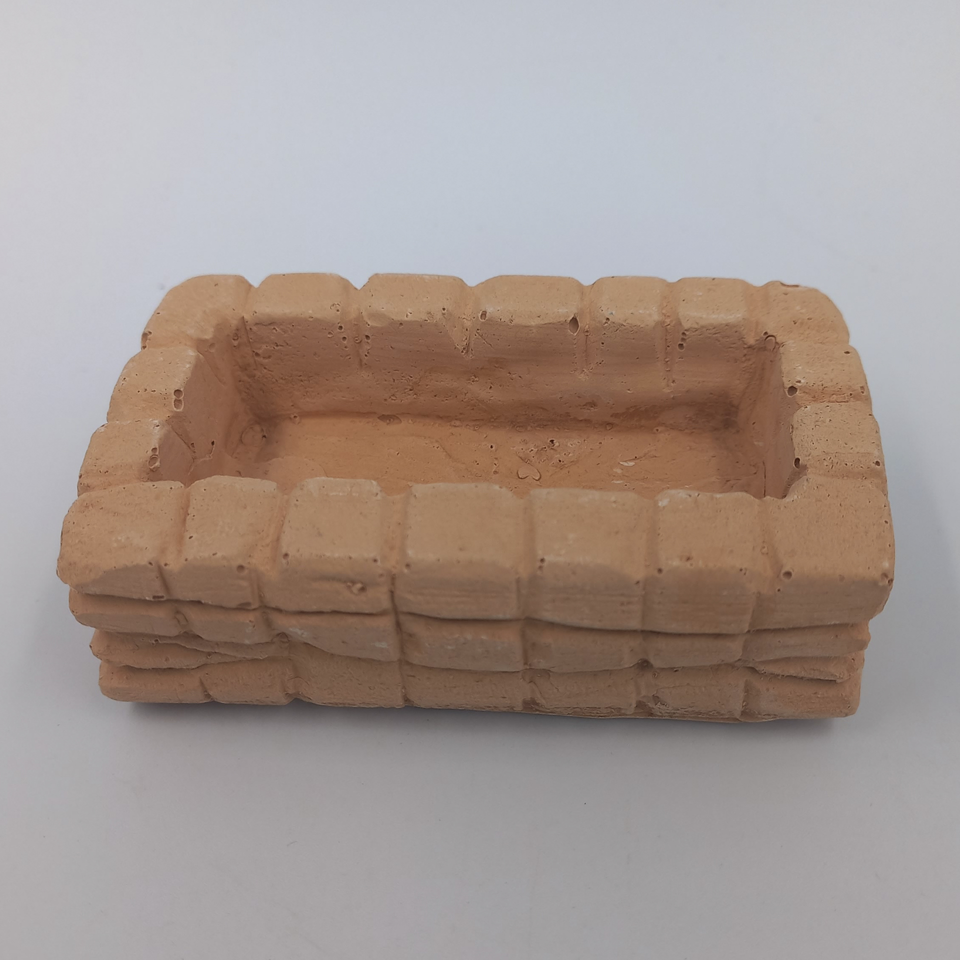 Brunnentrog rechteckig Brunnentrog optisch wie gemauert, aus Terracotta