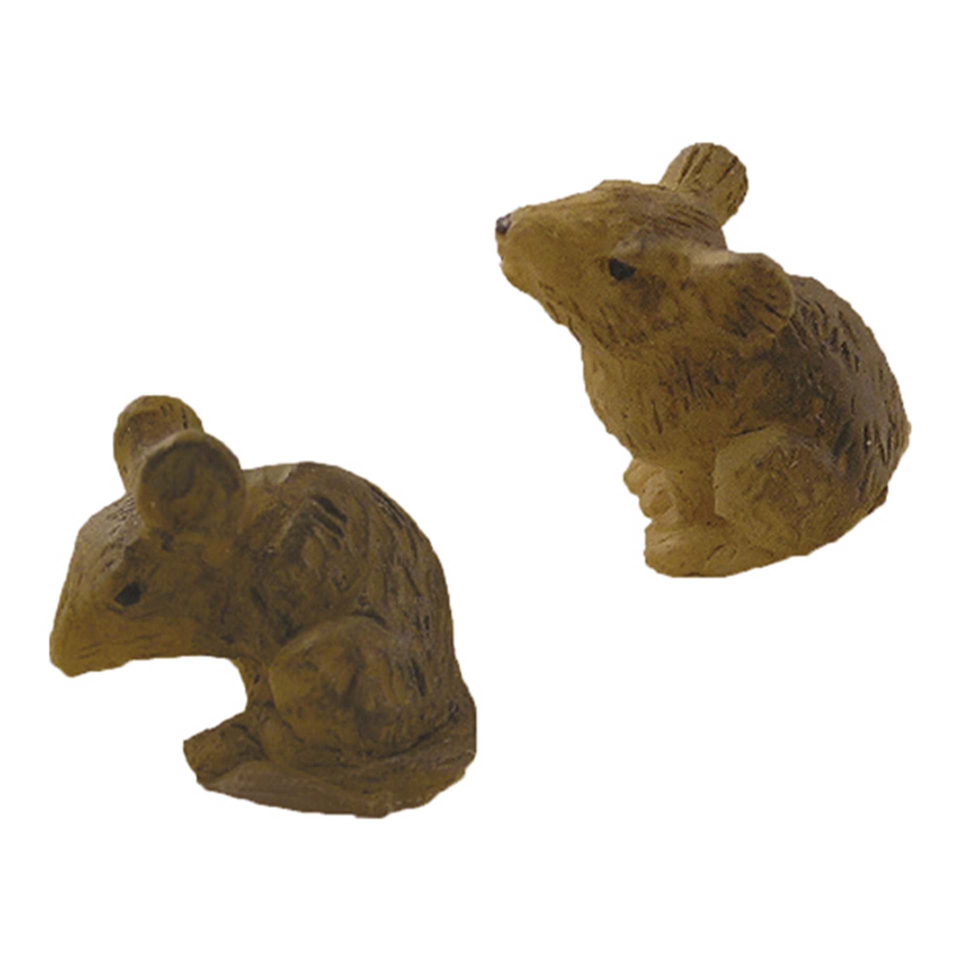 Mäuse 2-tlg. Mäuse als Zusatzfigur Krippe und Wichtelzubehör, Figur, Tier, Säugetier, Nagetier, Figur, Tier, Säugetier, Nagetier
