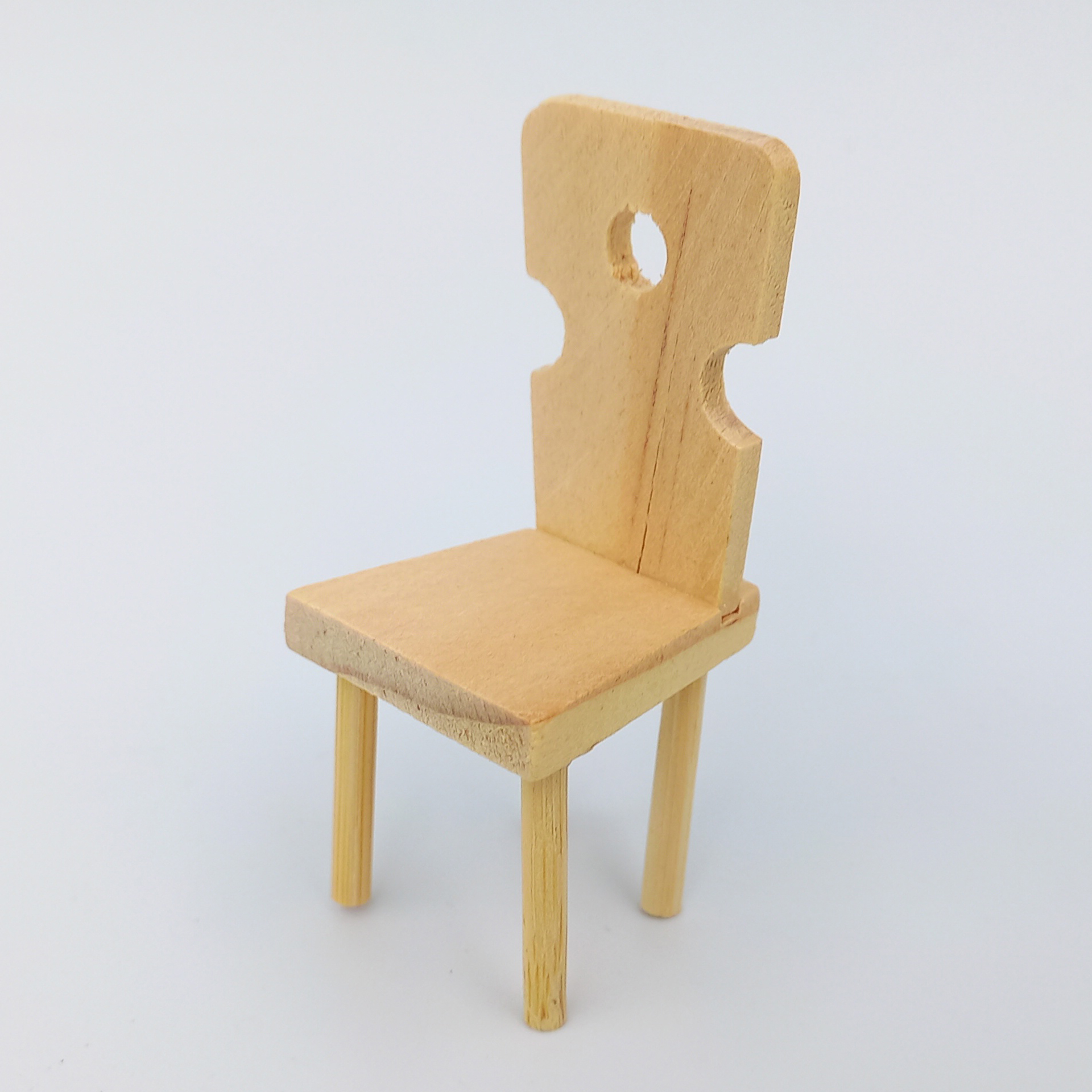 Holzstuhl natur Holzstuhl natur Wichtelzubehör Krippenzubehör