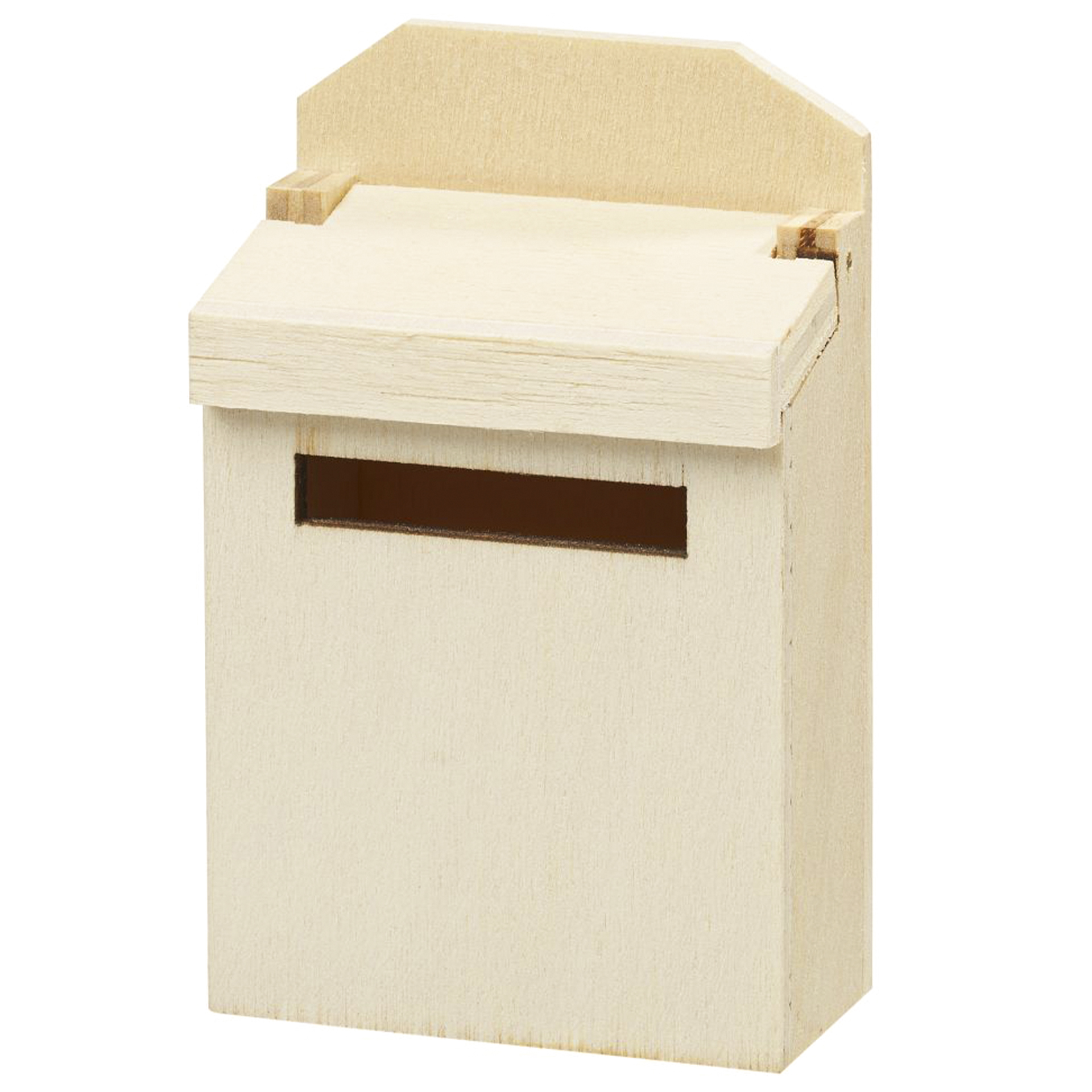 Briefkasten natur naturfarbener Holzbriefkasten mit Schlitz und Deckel