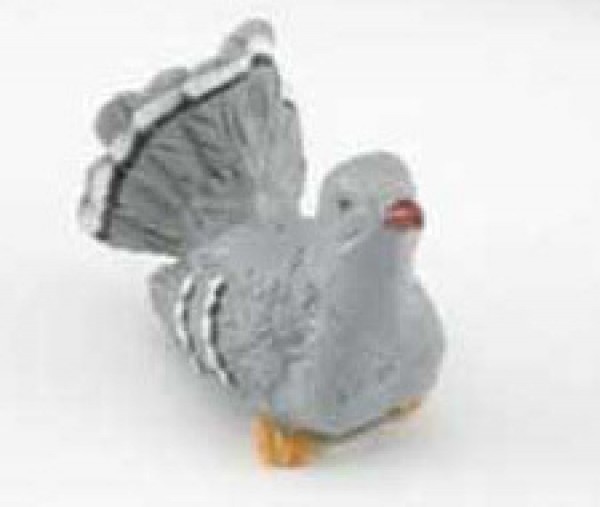 Taube gerade schauend, Höhe 2cm