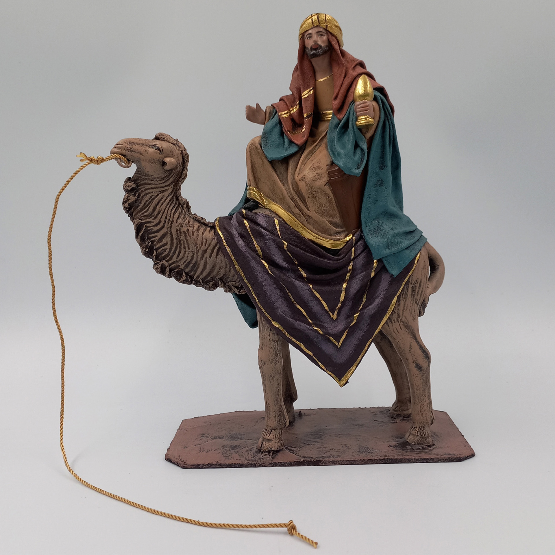 Kamel mit König Umhang blau Krippenfiguren
