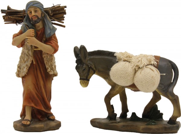 Holzträger mit Esel für 10cm Figuren