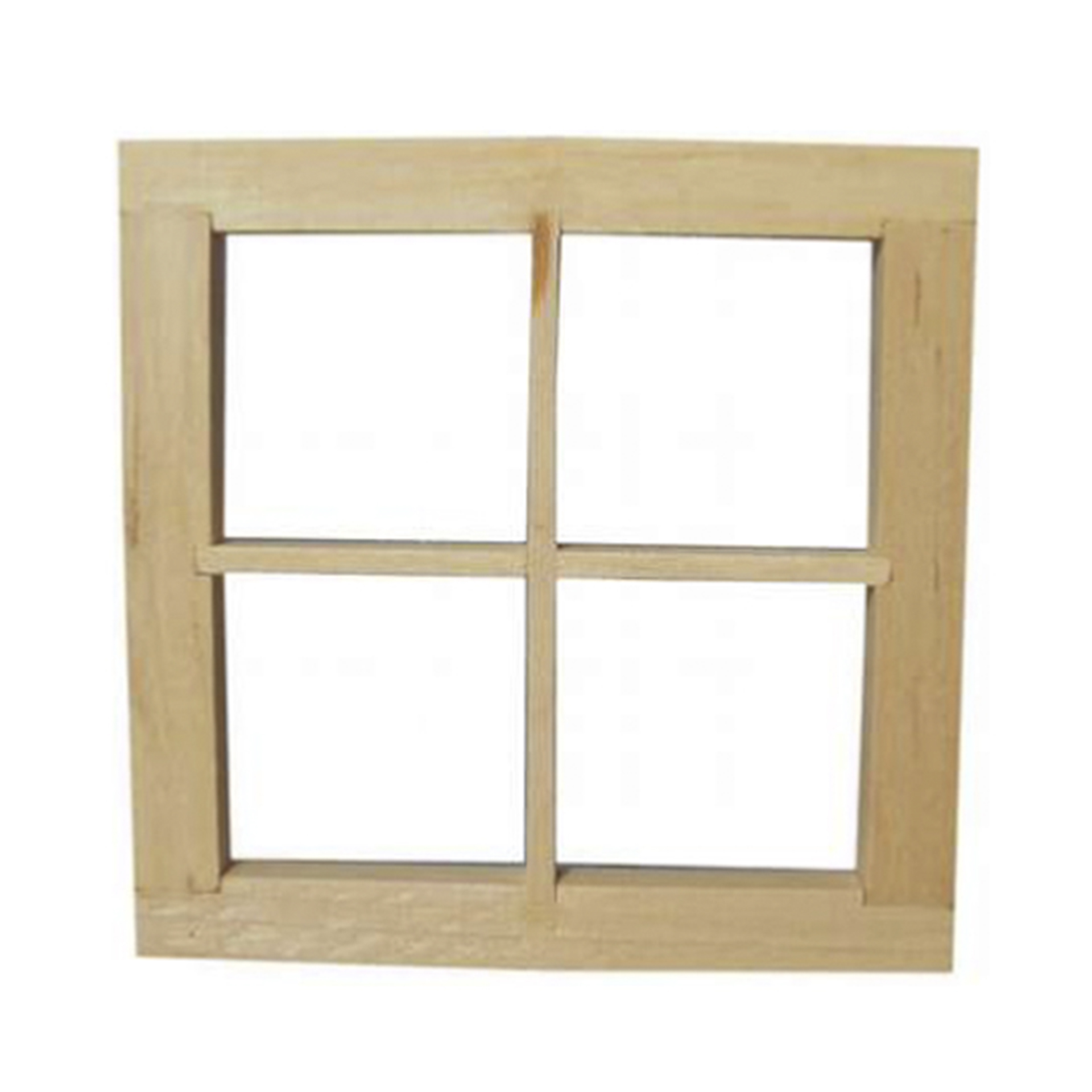 Fenster 7x7cm Fenster aus hellem Holz mit Sprossen