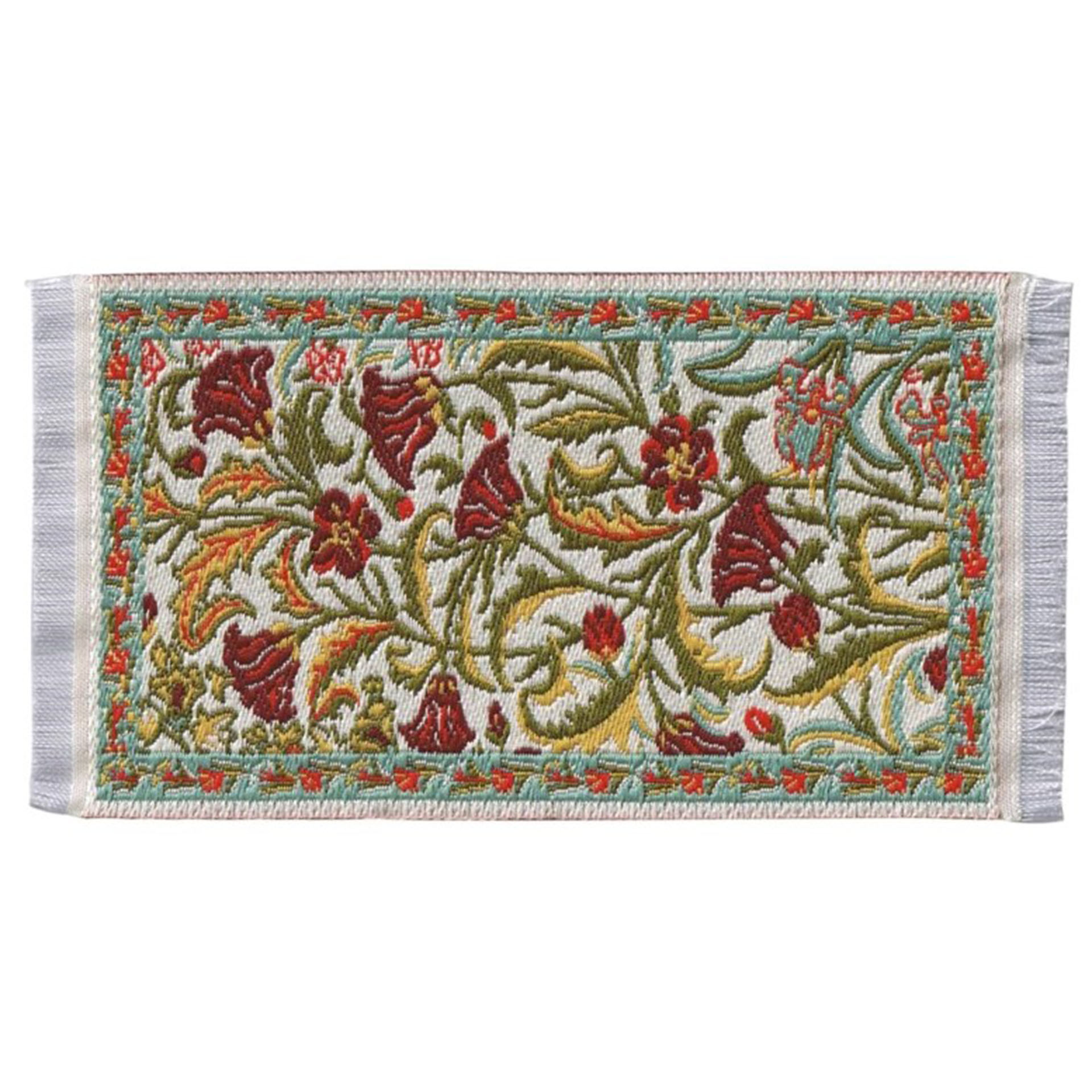 Teppich 'Rote Blumen', 4,5x8cm Dekoration für Zuhause, Teppich, Muster, Stickerei, Florales Design