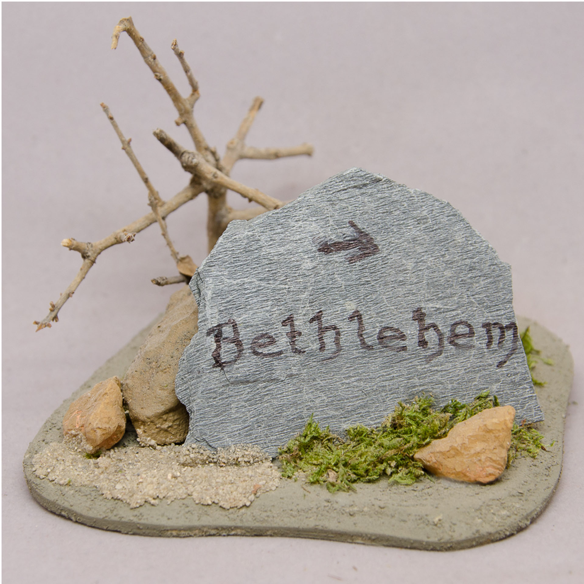 Wegweiser Bethlehem orientalisch, Holz, Schiefer