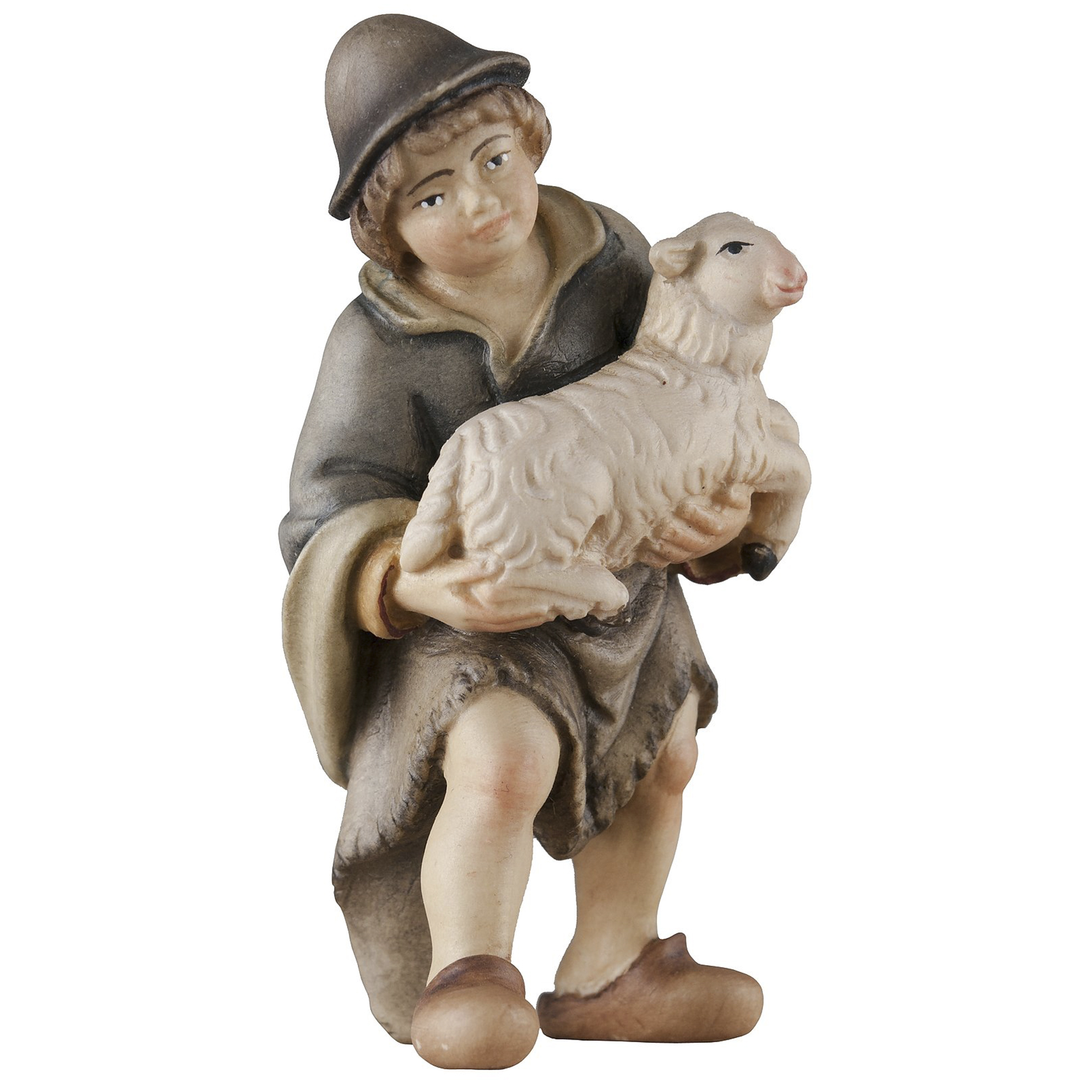 Krippenfigur Junge mit Schaf Bethlehem Krippe color
