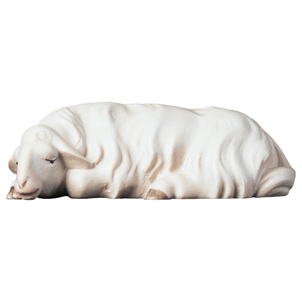 Holzfigur Schaf schlafend Holzfigur Schaf schlafend