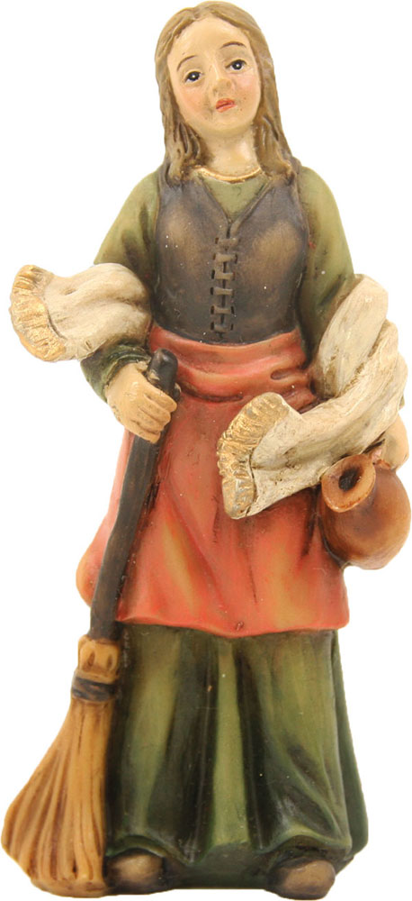 Magd mit Besen Krippe Zusatzfigur