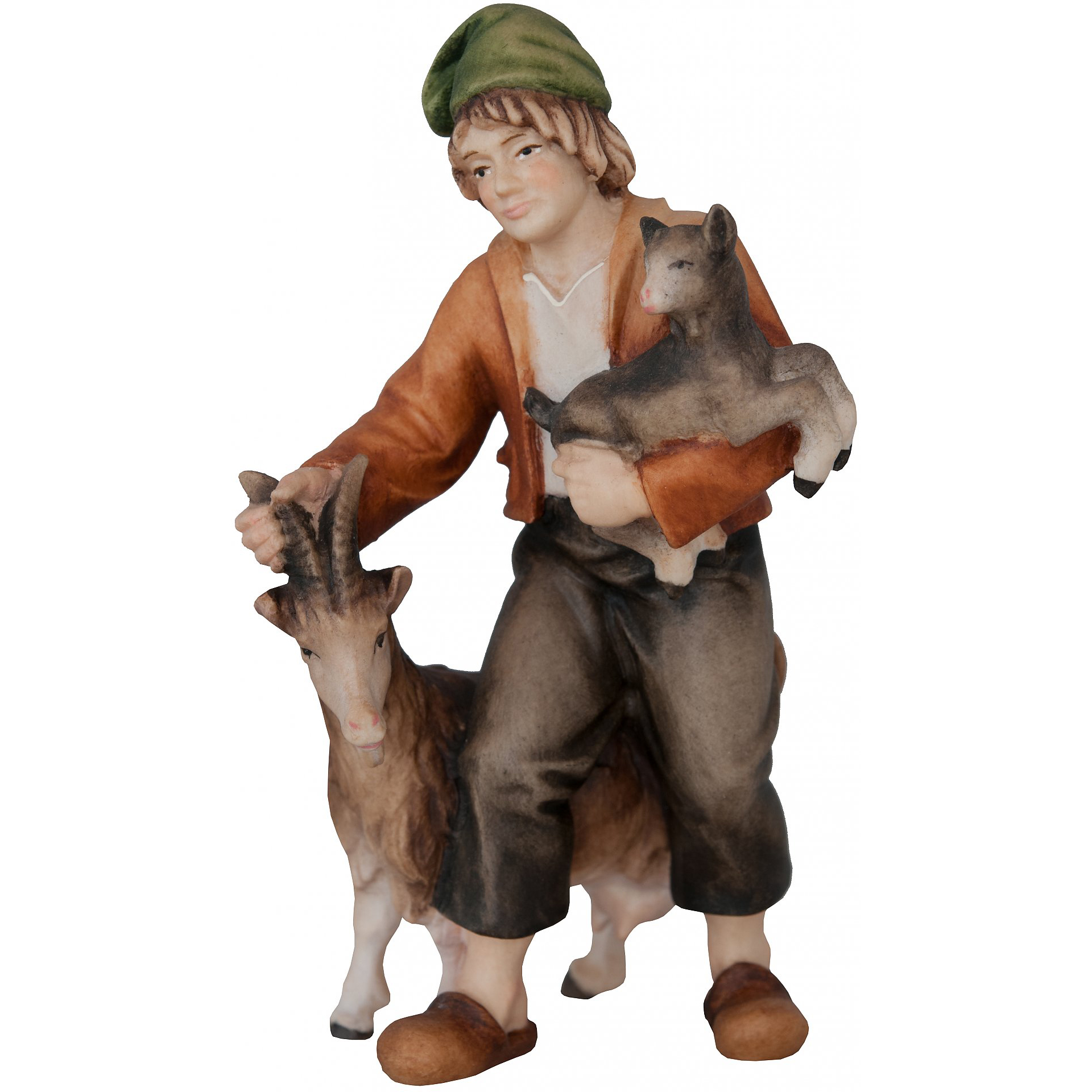 Ziegenhirte mit Ziege und Zicklein Bethlehem Krippe Zusatzfigur