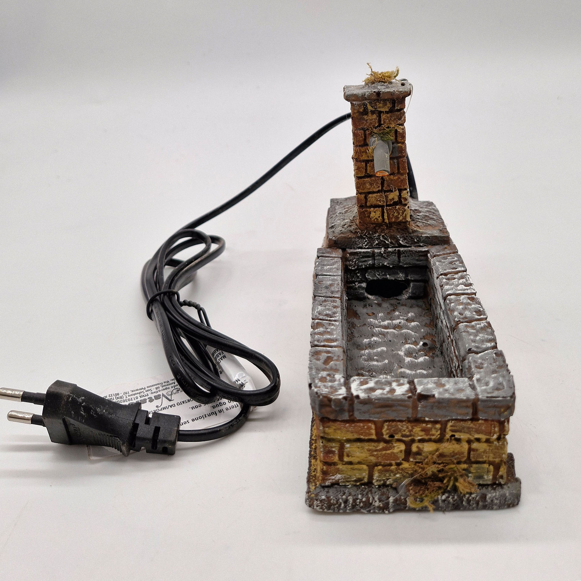 Brunnen mit Trog längs 17cm, inkl. Pumpe Adapter, Elektronik, Stecker