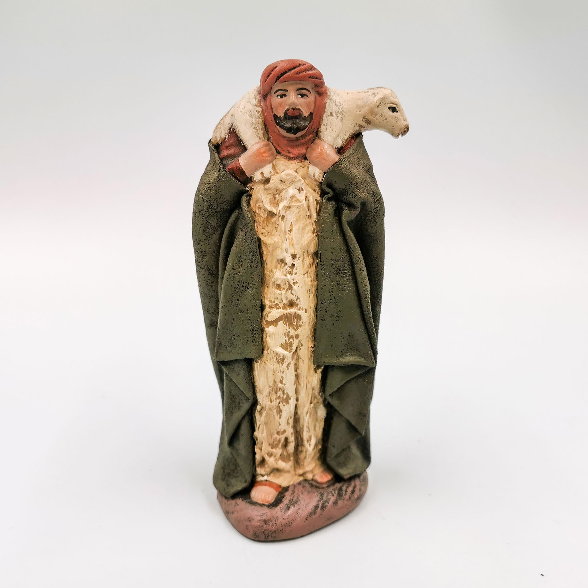 Krippenfigur Hirte mit Schaf Krippenfigur Hirte mit Schaf